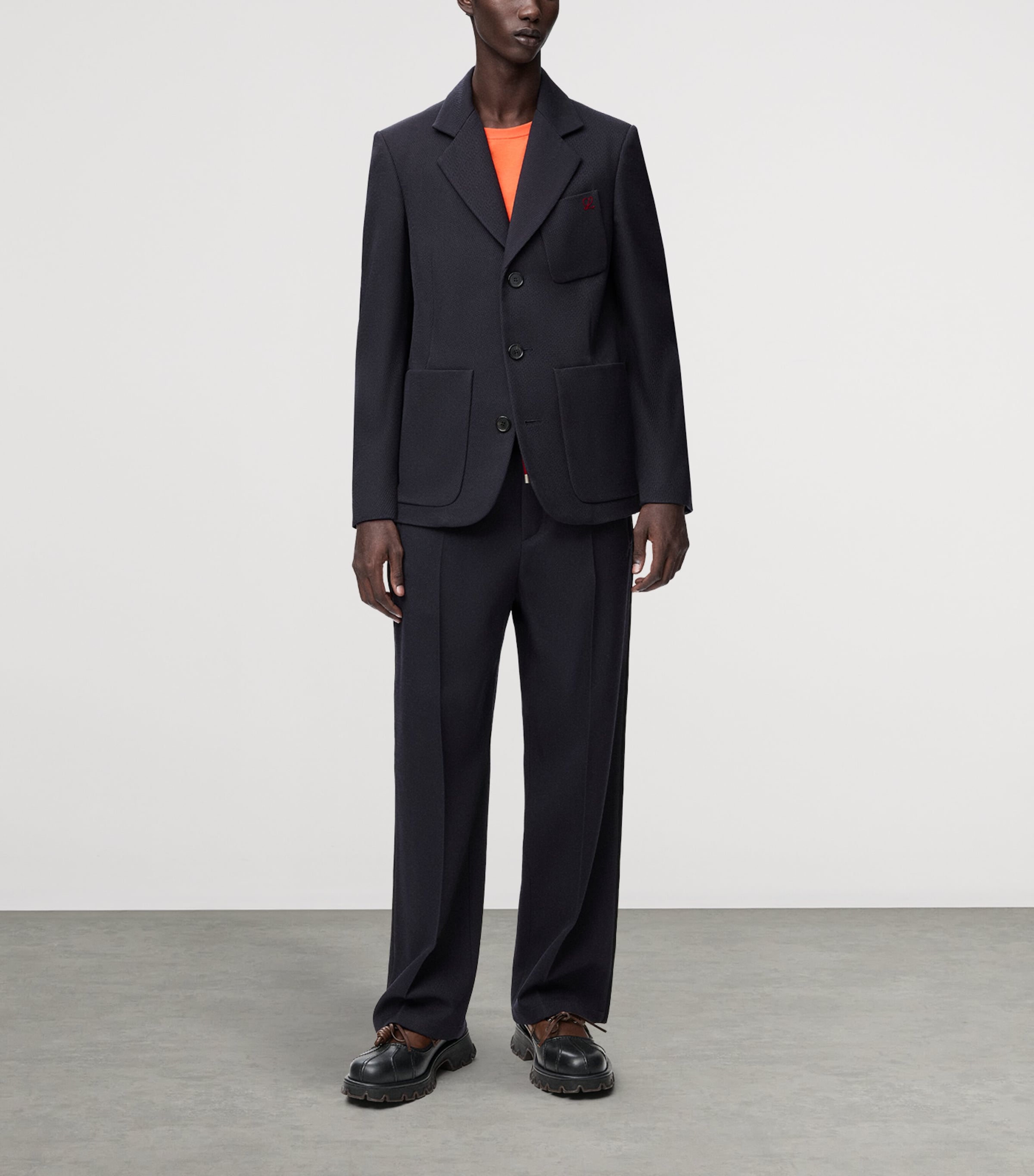 Wool-Blend Drawstring Trousers DARK NAVY BLUE Image 2