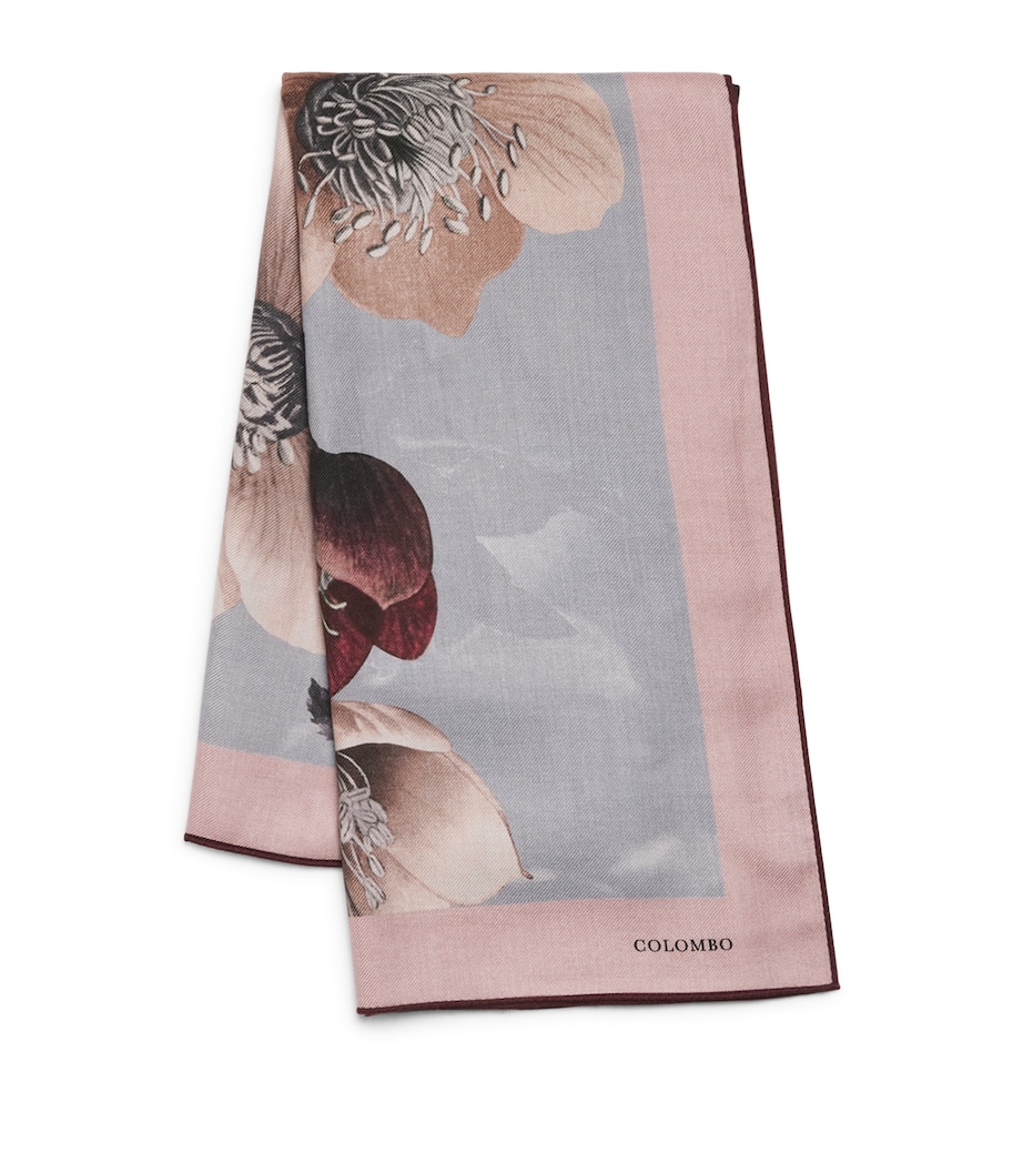 Colombo Womens Cashmere-Silk Floral Print Scarf Multi Image 1