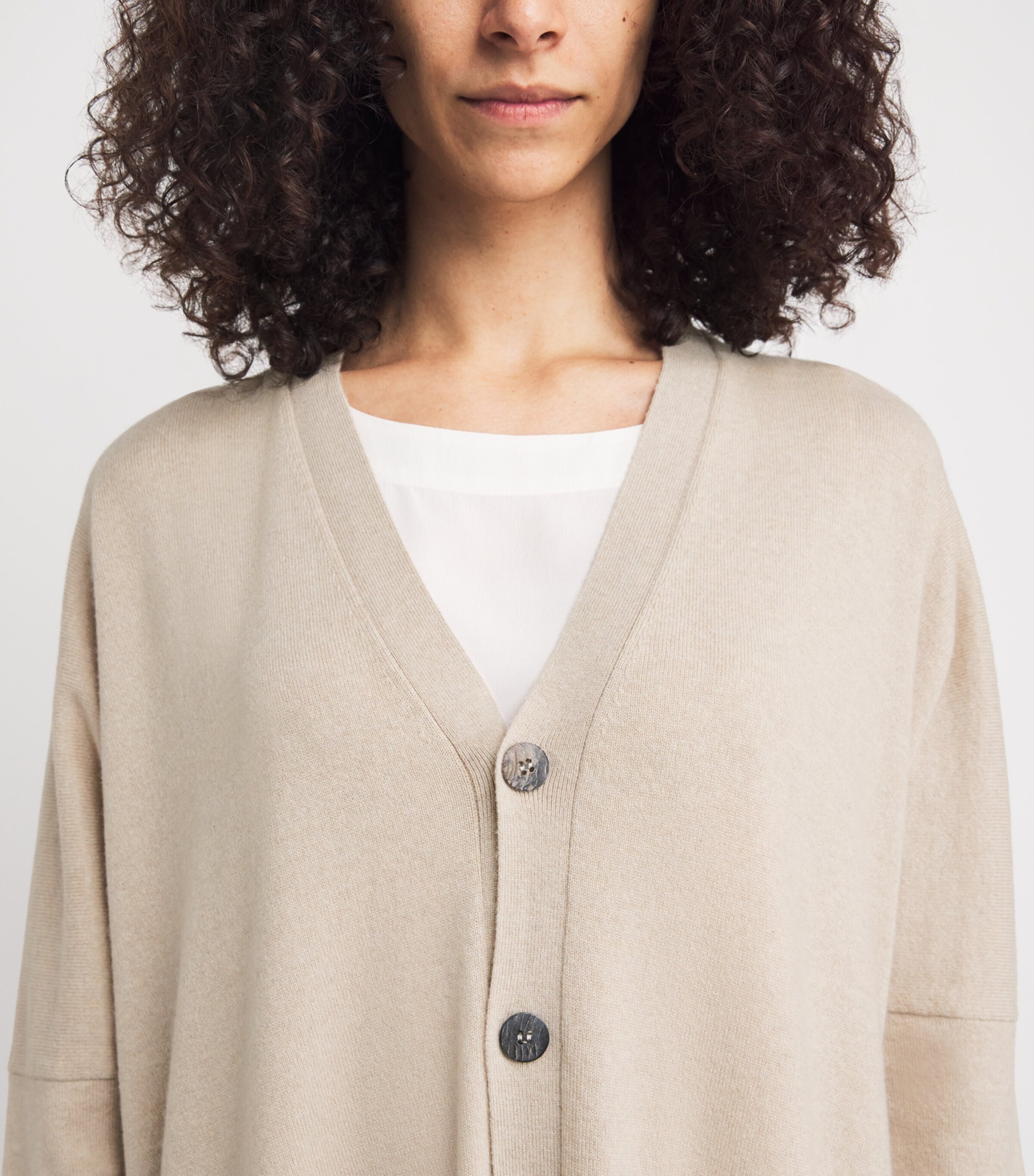 Cashmere Wide Longline Cardigan STONLGT Image 6