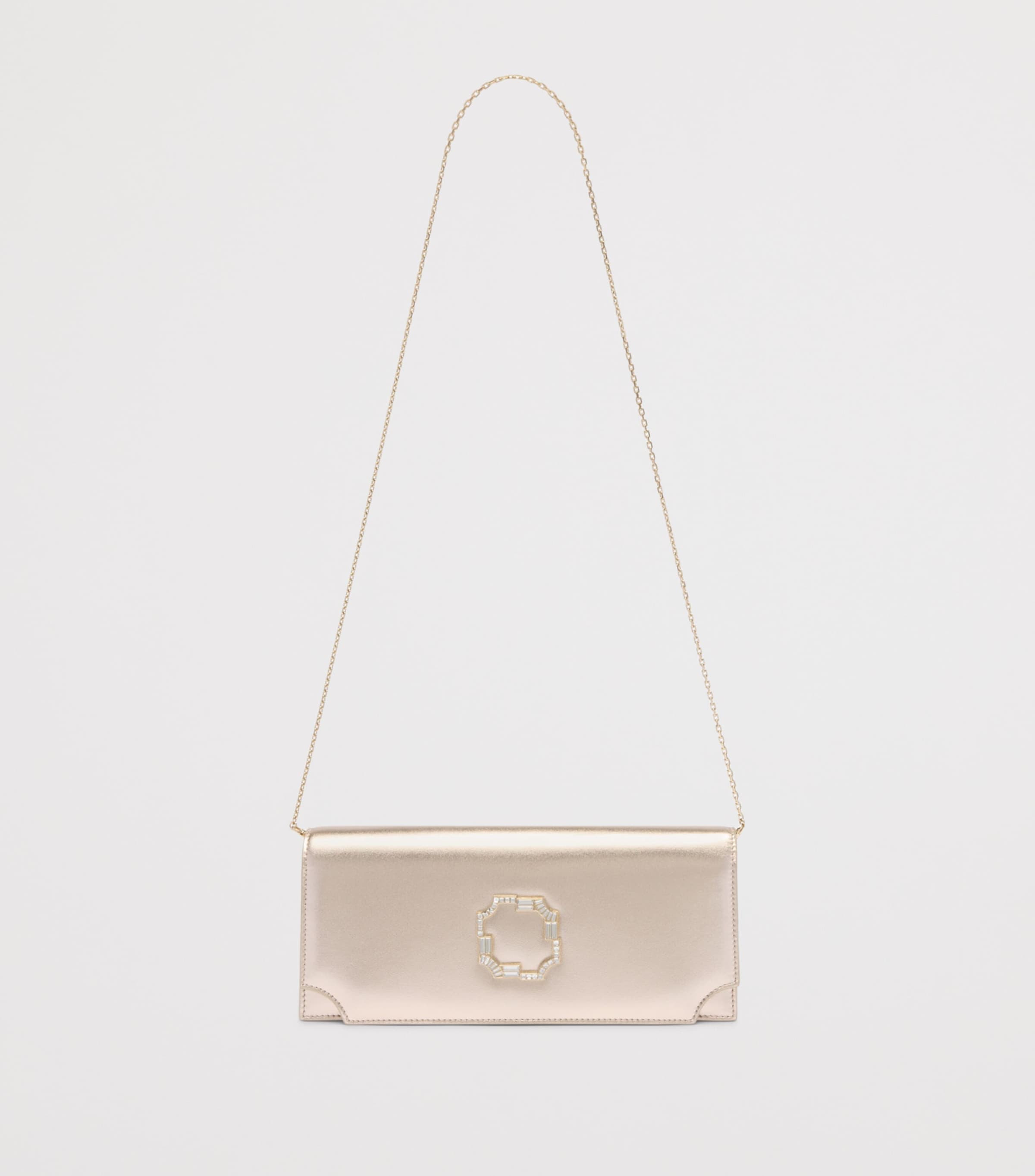 Malone Souliers Leather Vivien Clutch Bag Champagne Image 5