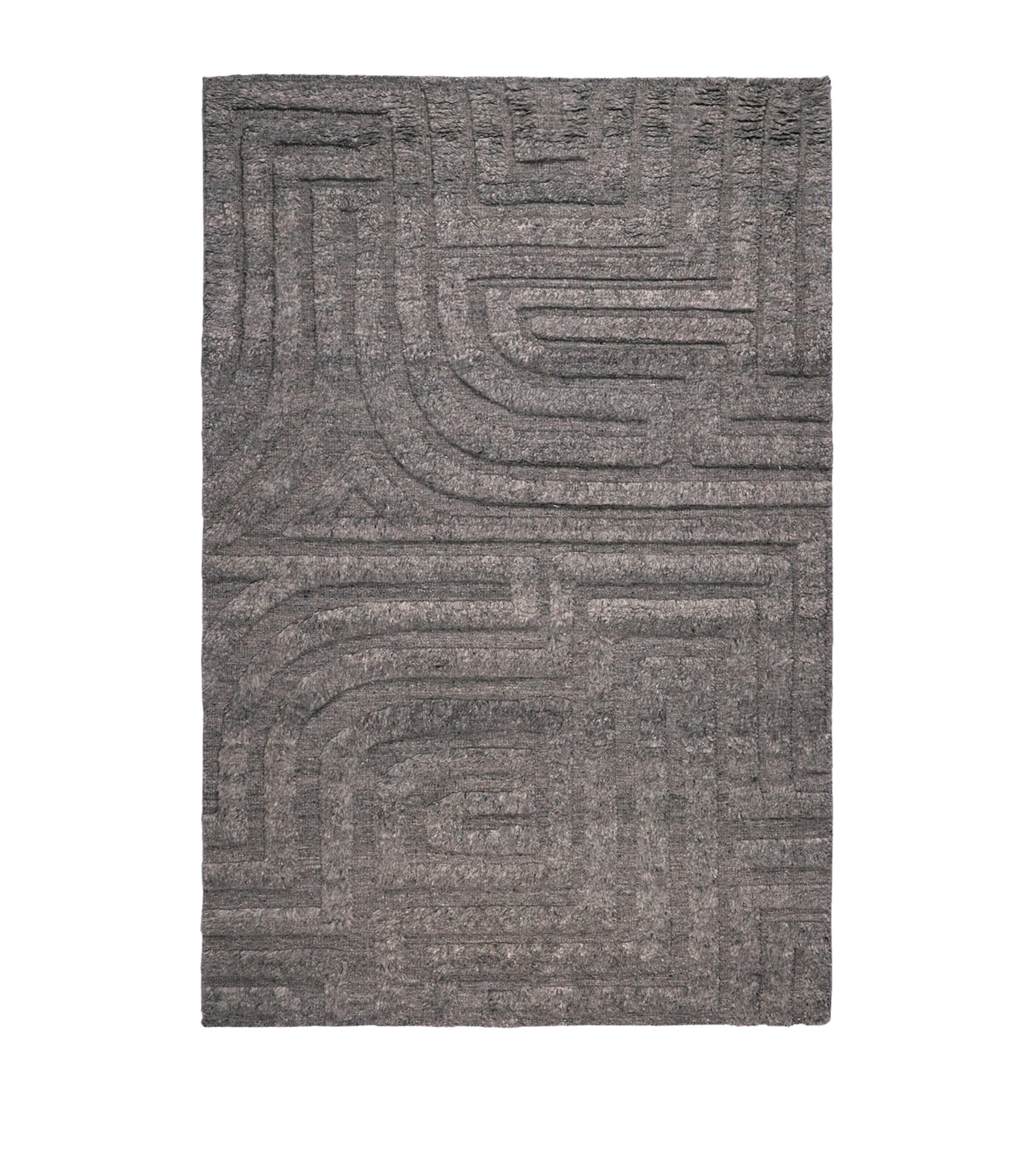 The Rug Company Wool Folk Slate Rug In Grey