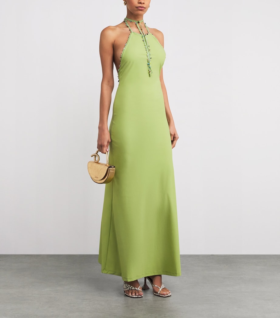 Embellished Beach Quartz Maxi Dress FRESH LIME Image 2