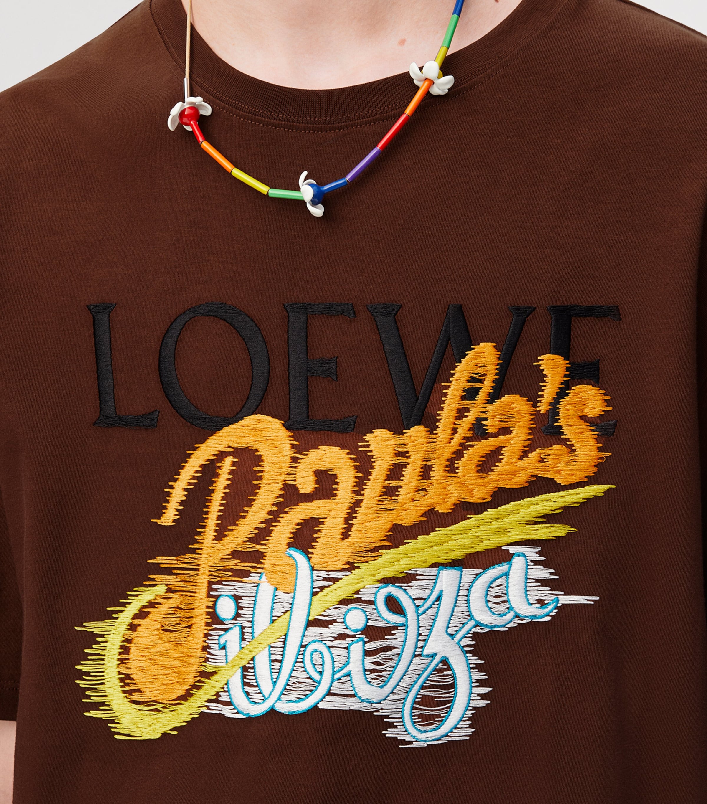 LOEWE Brown x Paula's Ibiza Embroidered T-Shirt | Harrods US