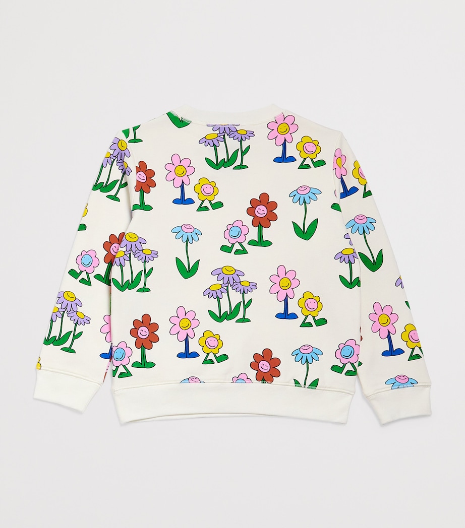 Cotton Flower Print Sweatshirt (3-14+ Years) 101MCIVORY/COLOURFUL Image 2