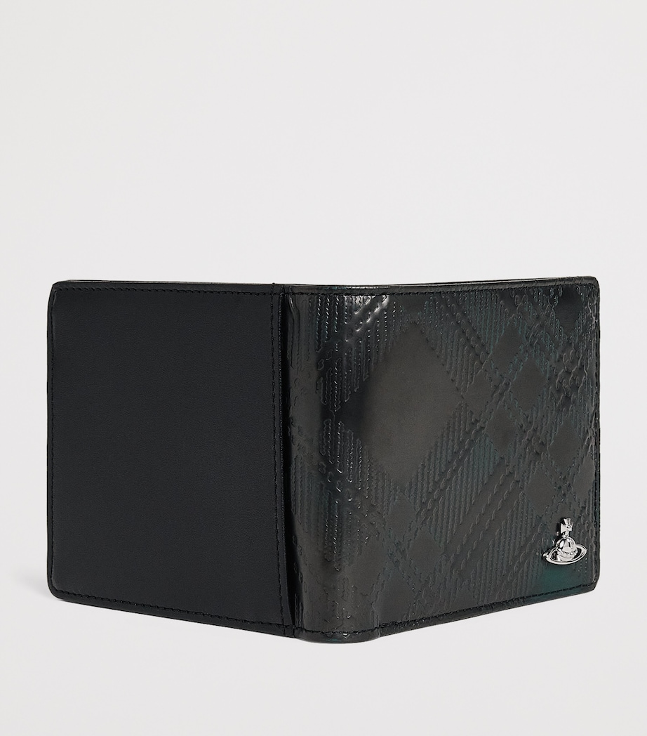 Vivienne Westwood Leather Check Bifold Wallet Dark Green Image 3