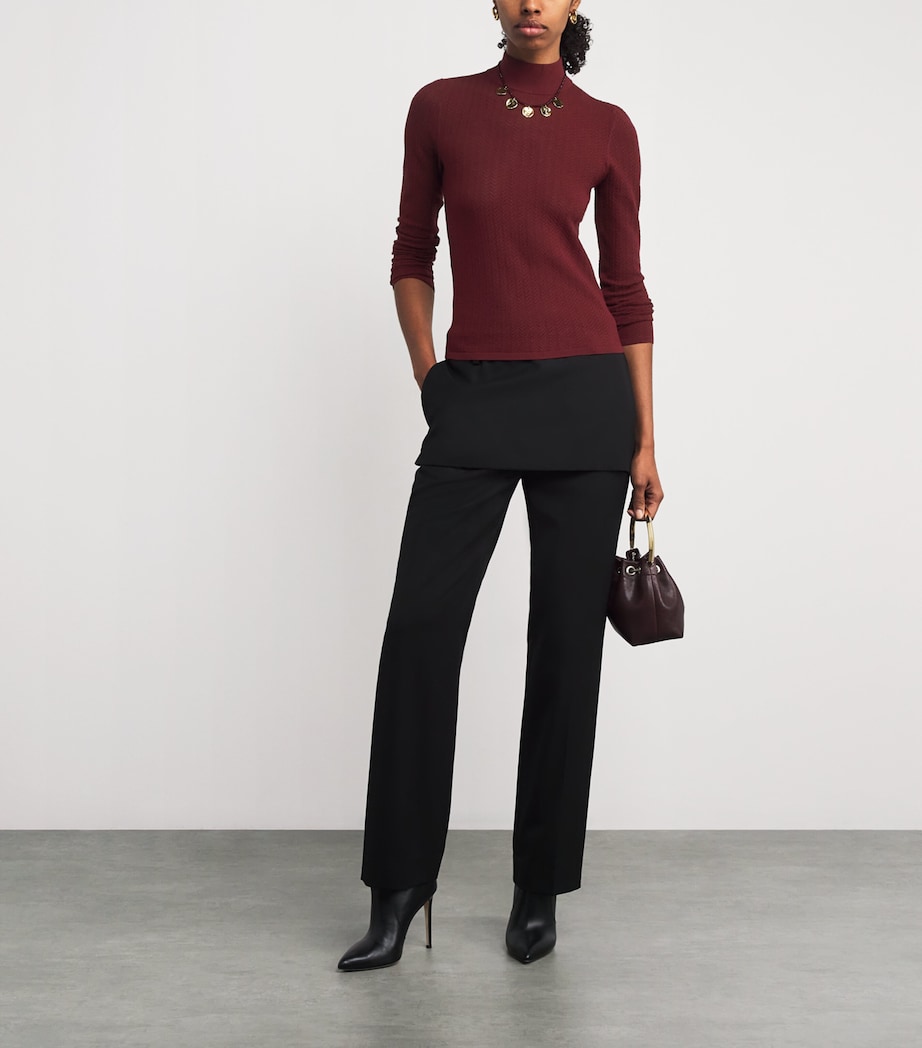 Pointelle Lanie Top I606 OXBLOOD Image 2