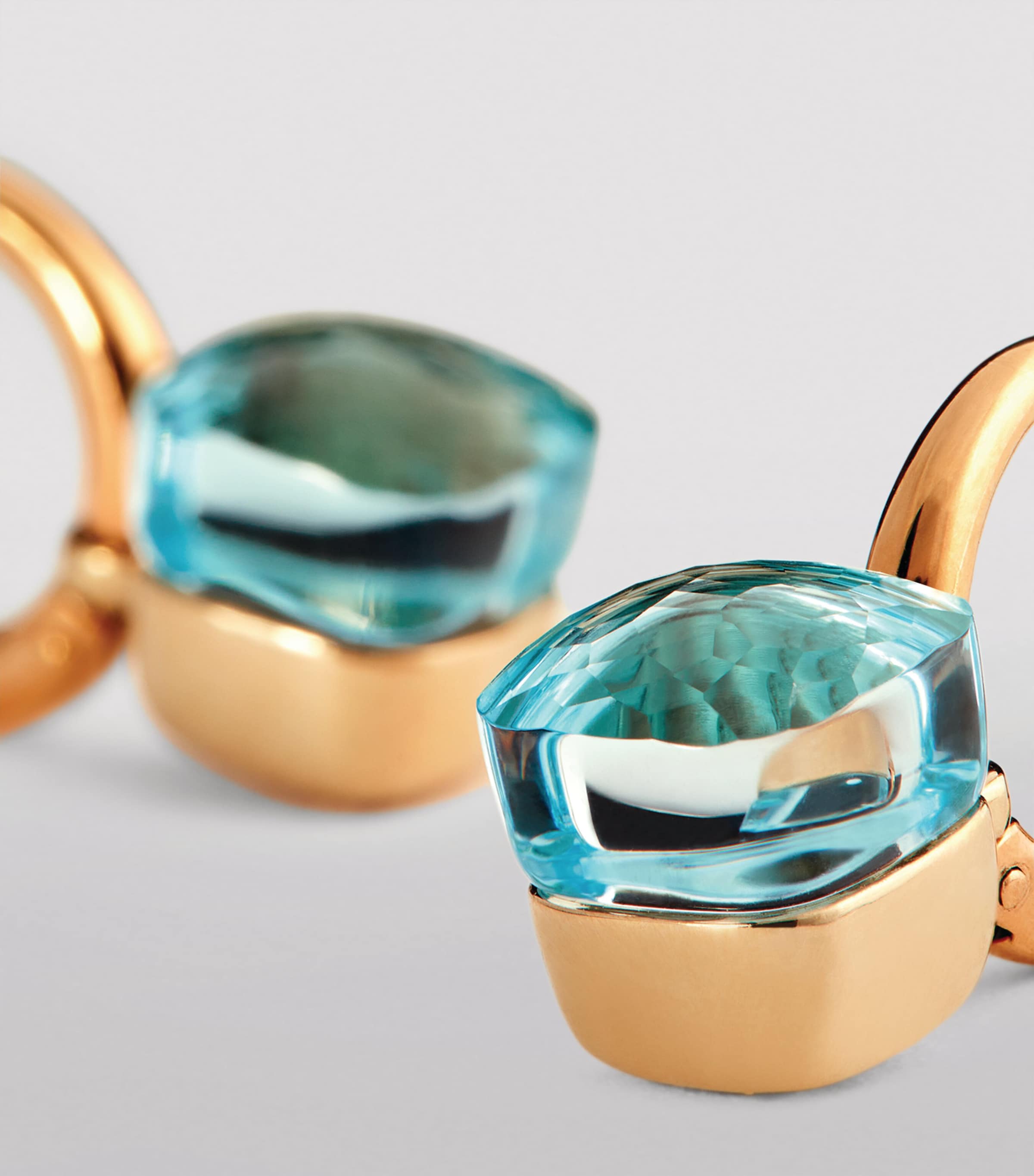 Rose Gold and Blue Topaz Nudo Drop Earrings 000OY Image 6