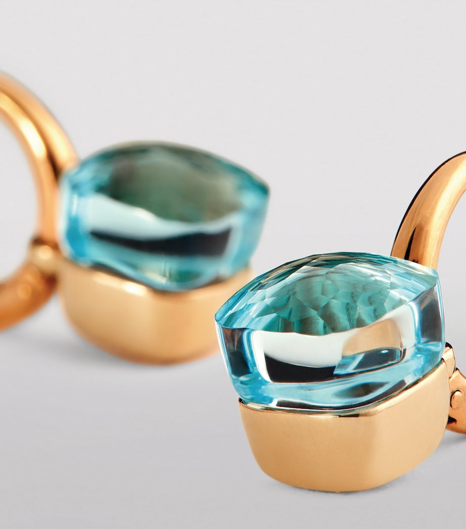 Rose Gold and Blue Topaz Nudo Drop Earrings 000OY Image 6