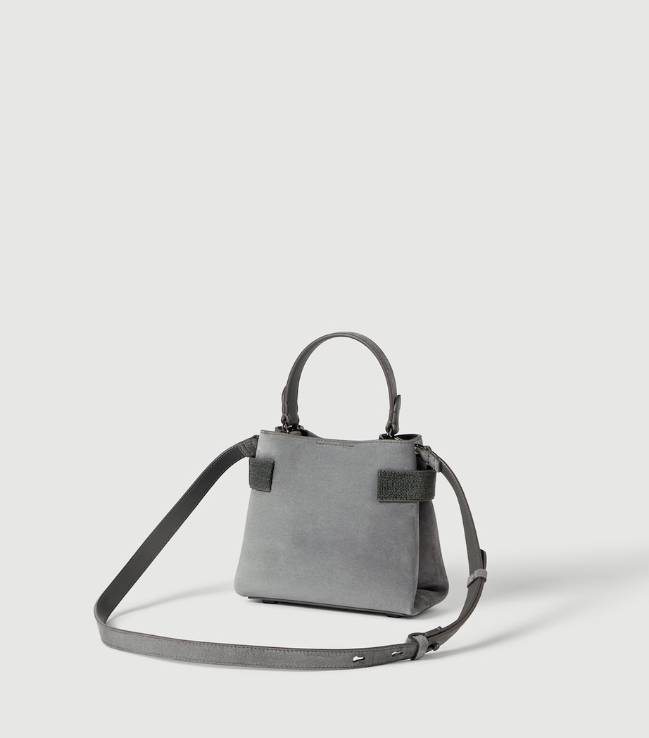 Brunello Cucinelli Small Suede Essence Top-Handle Bag Image 3