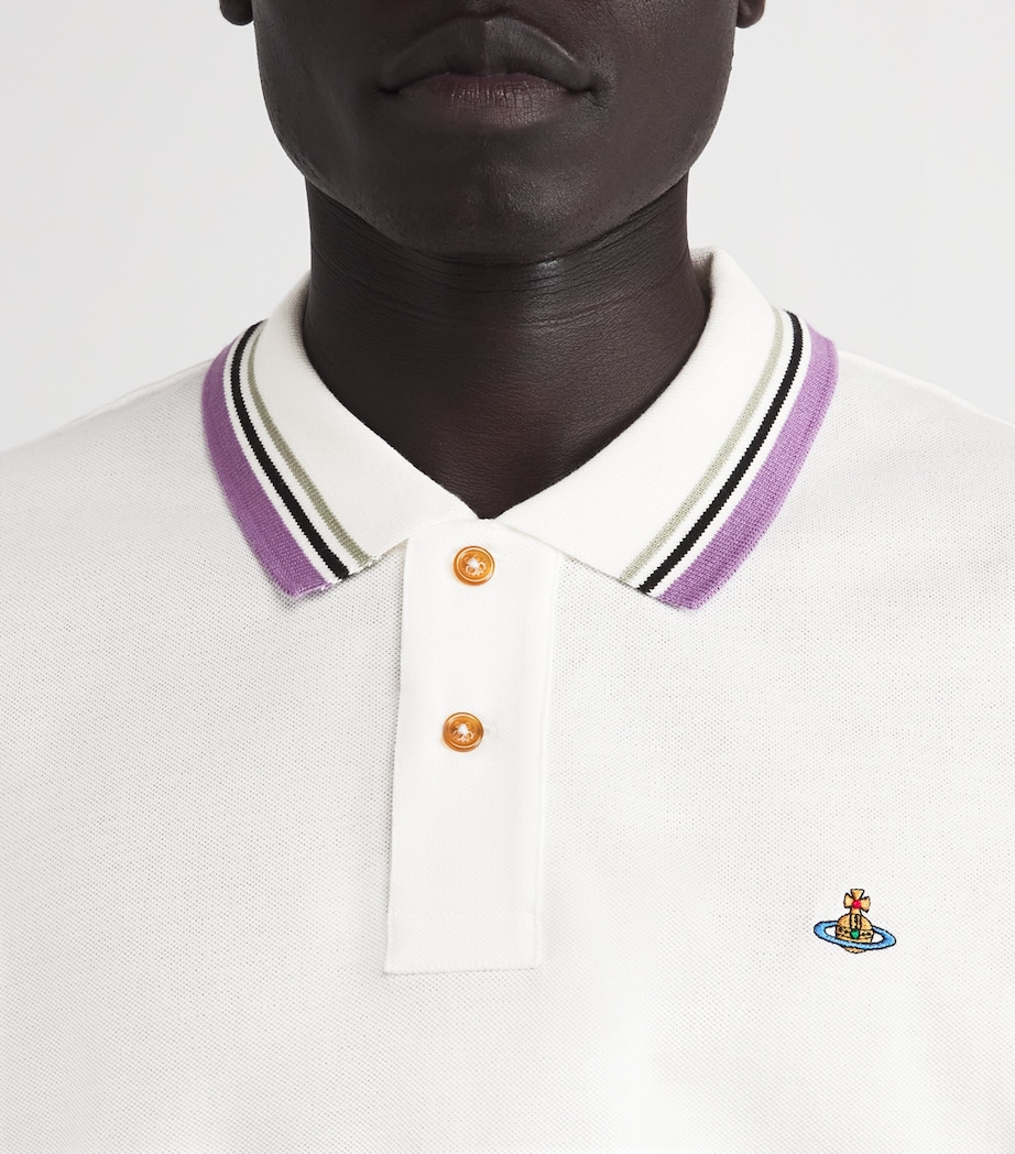 Cotton Orb Polo Shirt A401 WHITE Image 6