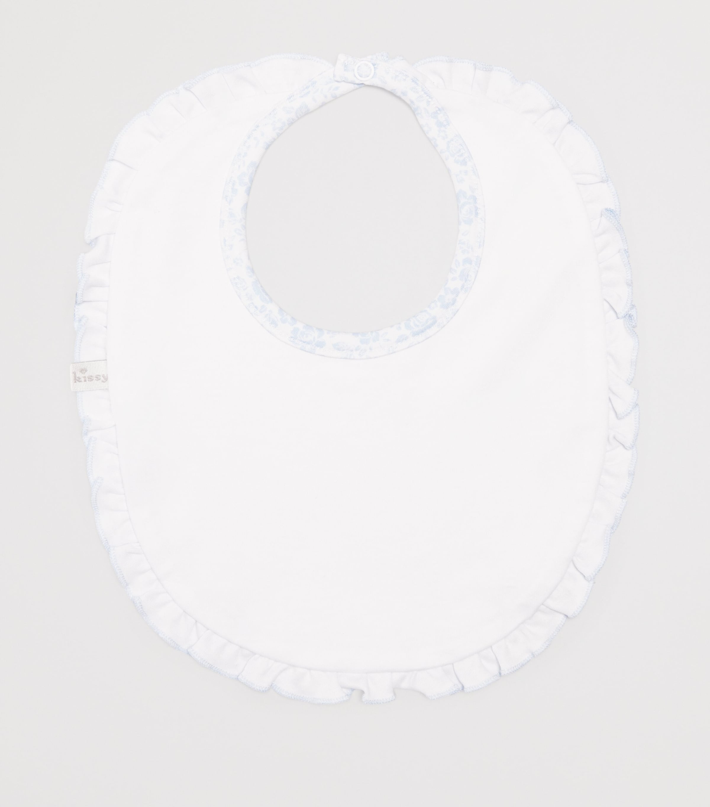 Kissy Kissy Pima Cotton Country Gardens Bib Blue Image 2