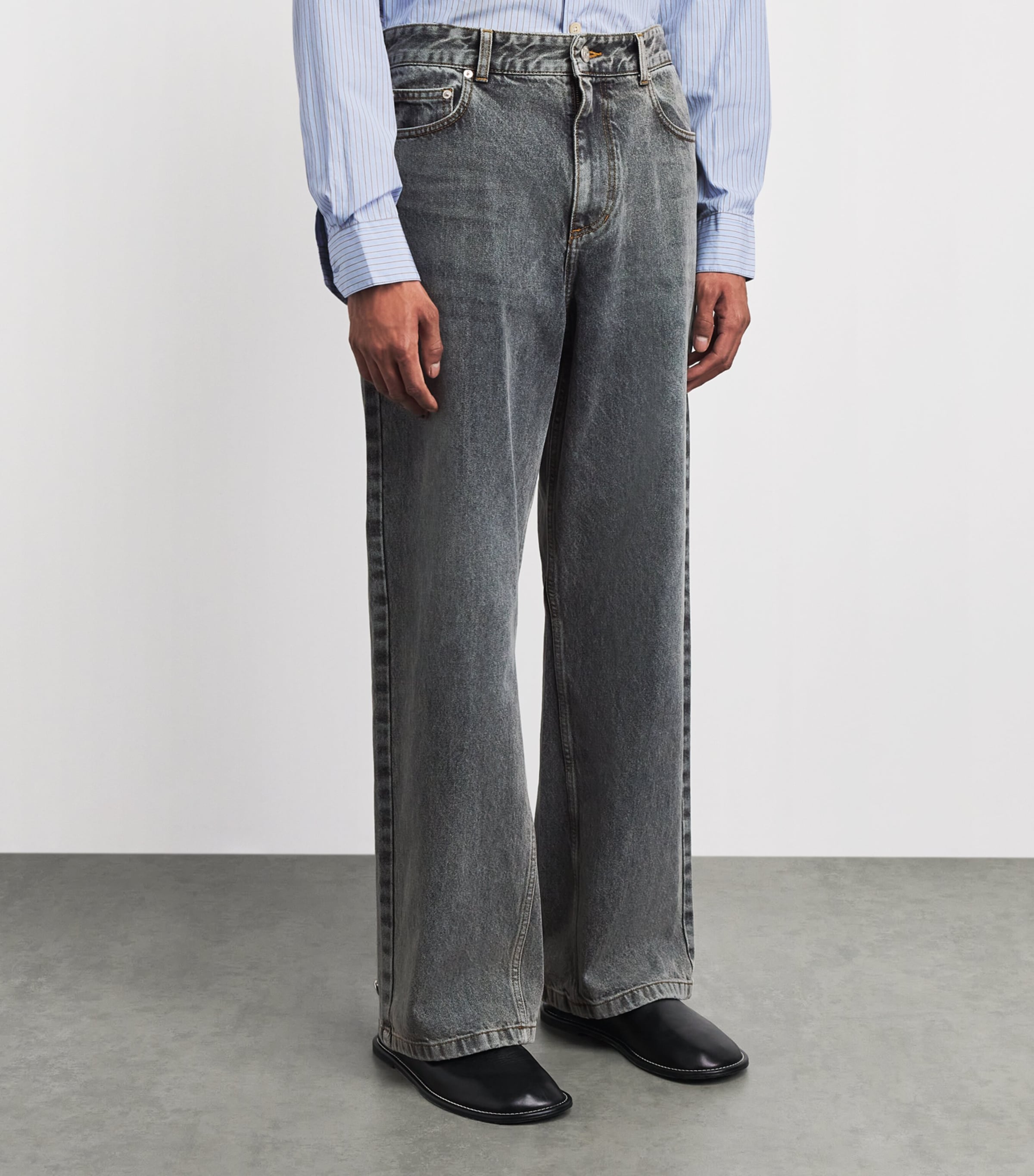 System Mens Wide-Leg Jeans Cool Grey Image 4