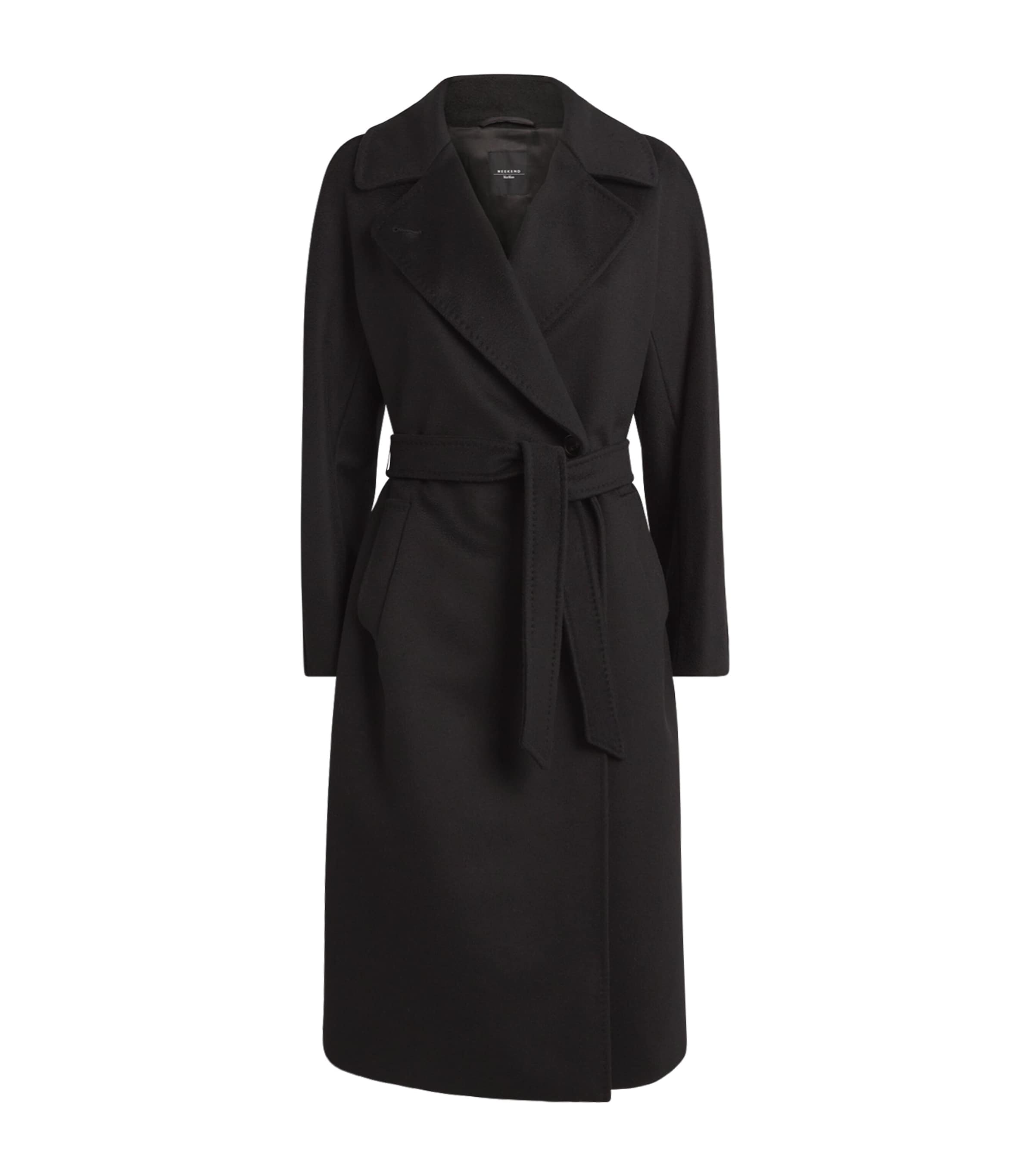Virgin Wool Double-Breasted Coat BLACK Image 1