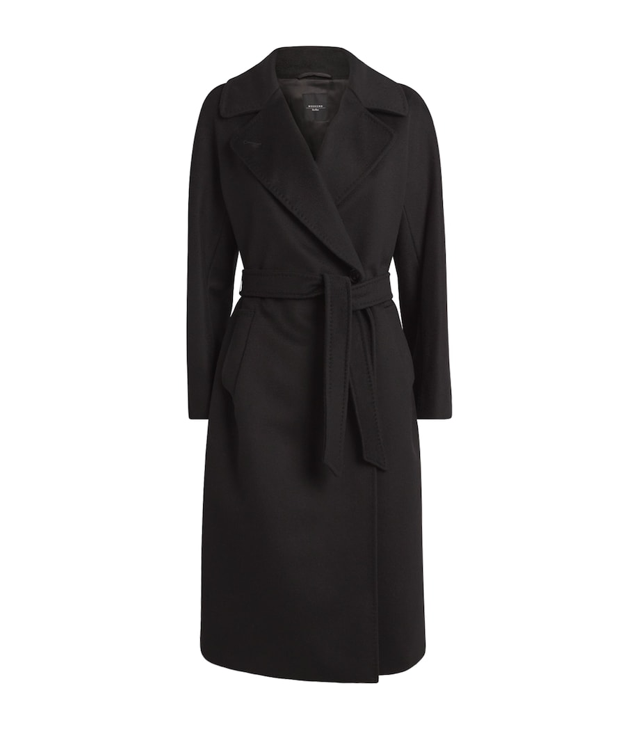 Virgin Wool Double-Breasted Coat BLACK Image 1