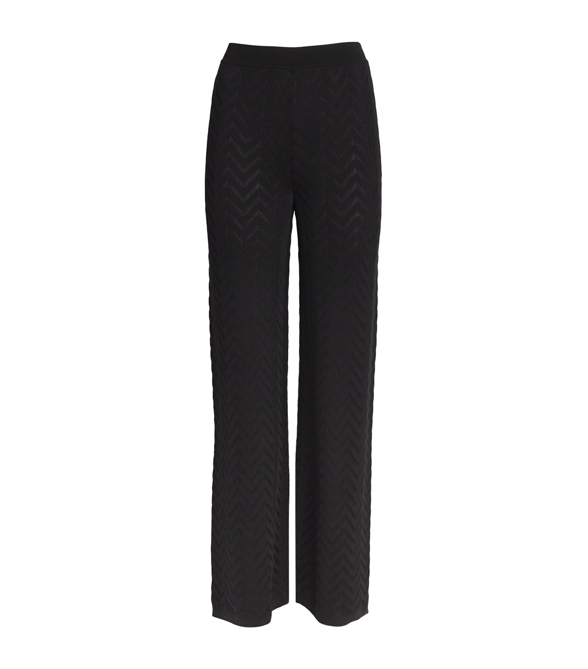 MISSONI COTTON-BLEND ZIGZAG-KNIT STRAIGHT TROUSERS