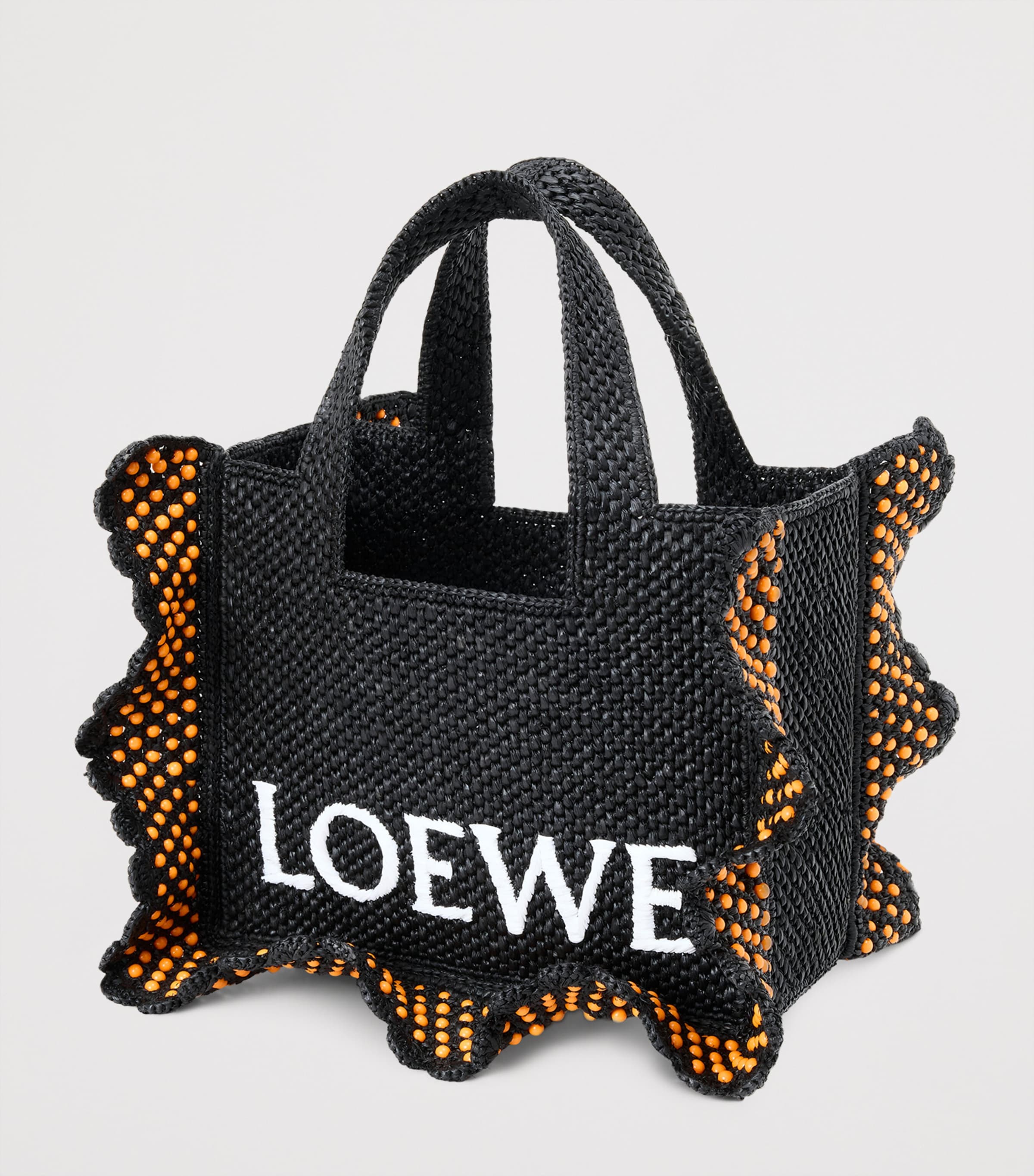 LOEWE x Paula's Ibiza Raffia Font Tote Bag | Harrods US