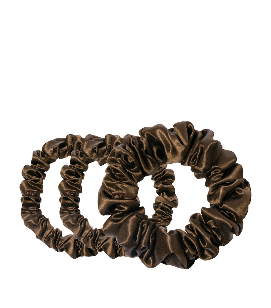 Silk Back To Basics Scrunchies (Set of 3) DARK BROWN Image 6