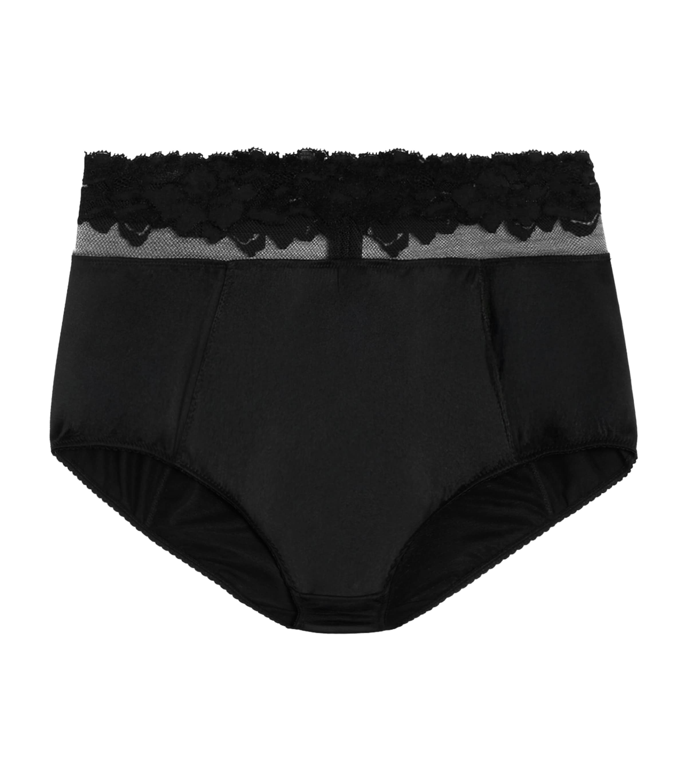 Dolce&Gabbana Womens Silk-Blend Lace Briefs Black Image 1