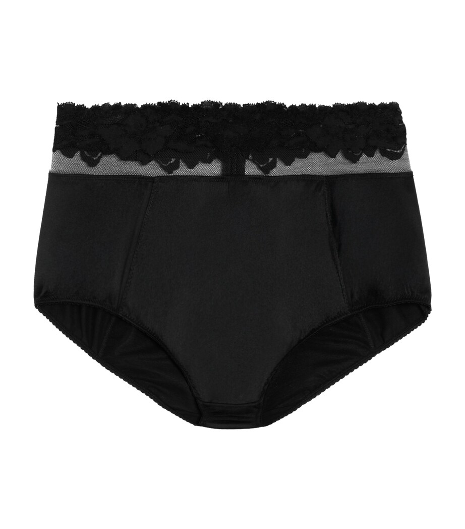 Dolce&Gabbana Womens Silk-Blend Lace Briefs Black Image 1