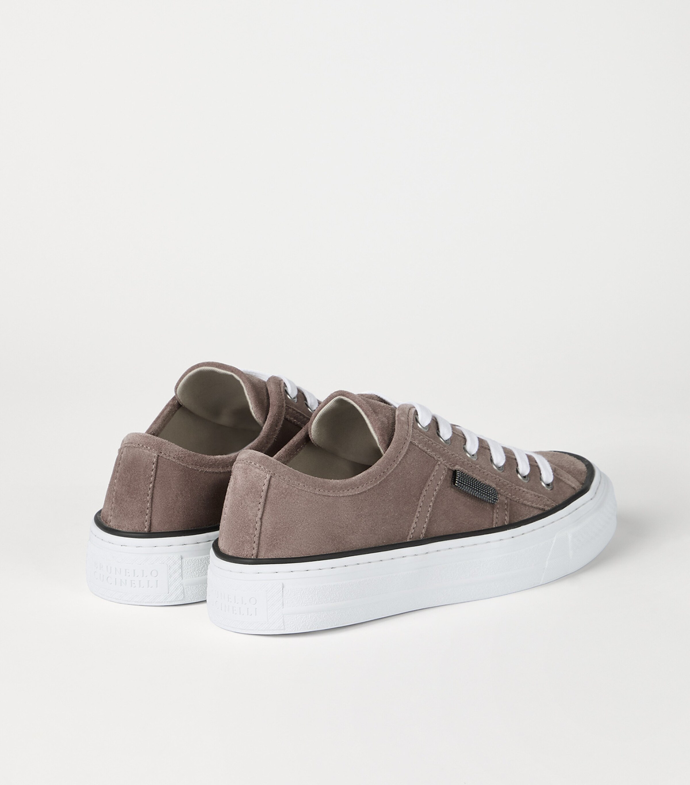 Brunello Cucinelli Suede Monili-Embellished Sneakers Image 5