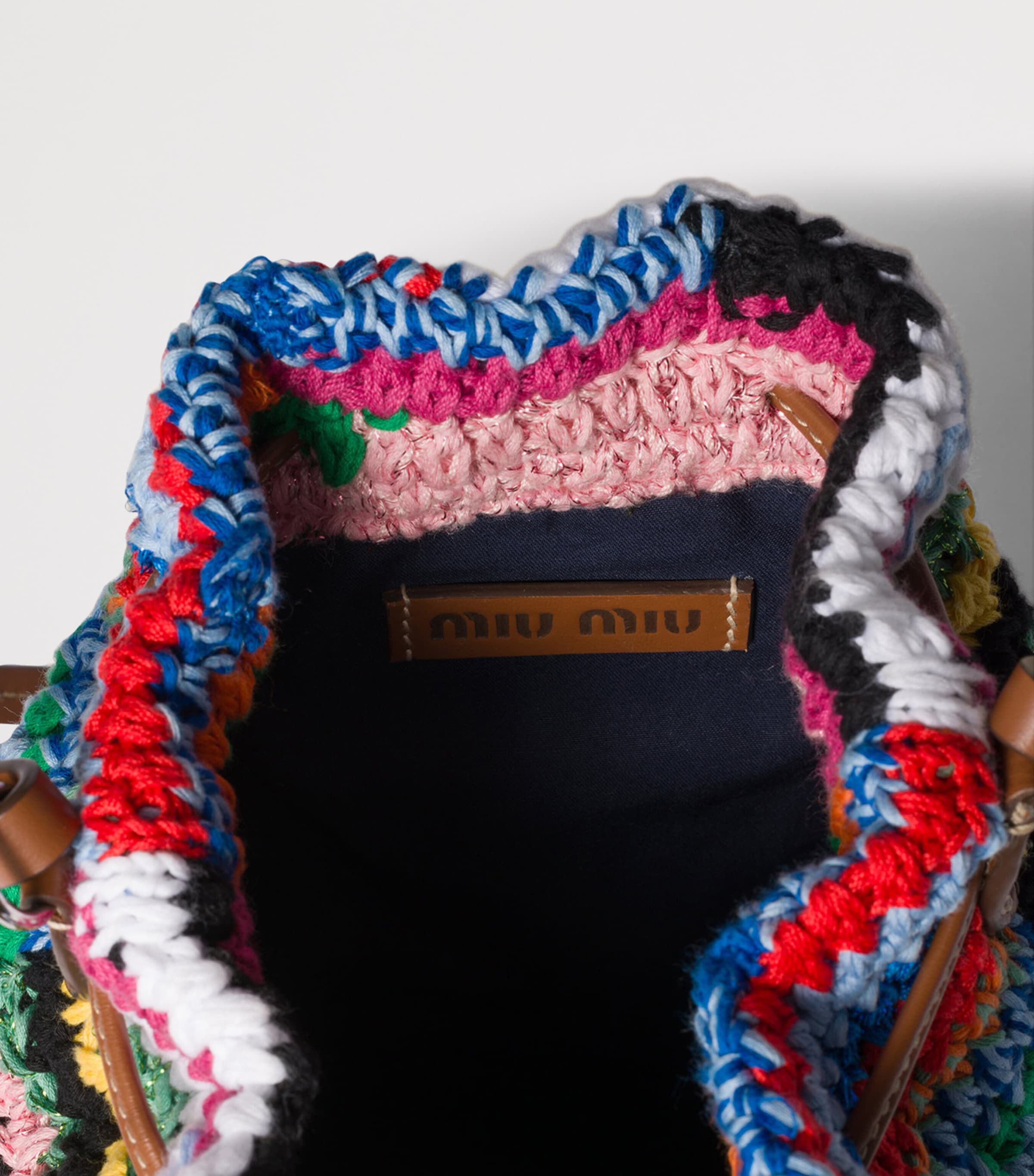 Miu Miu Leather-Crochet Top-Handle Bag Image 4