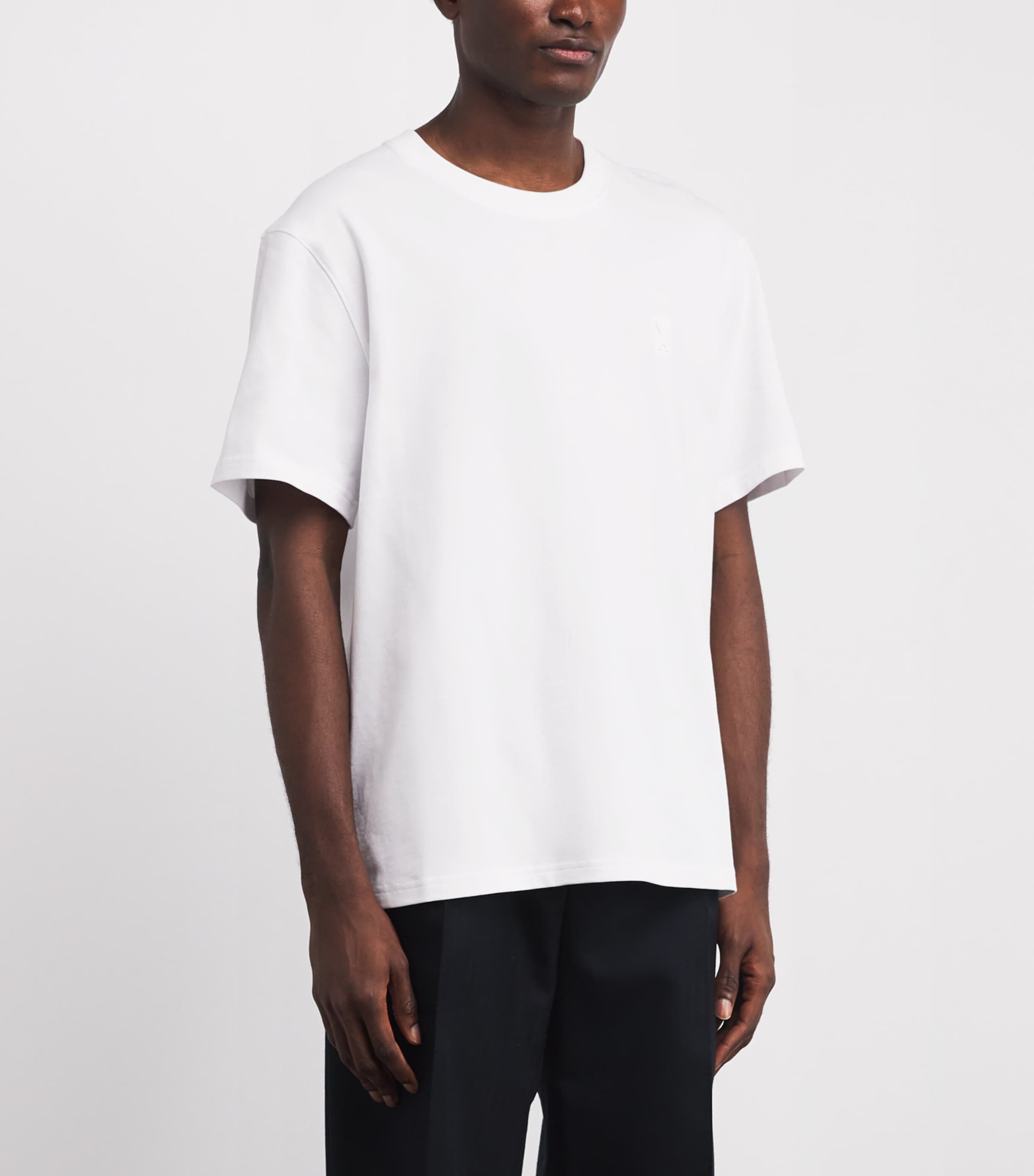 Cotton Embroidered Logo T-Shirt 100 - BLANC Image 3