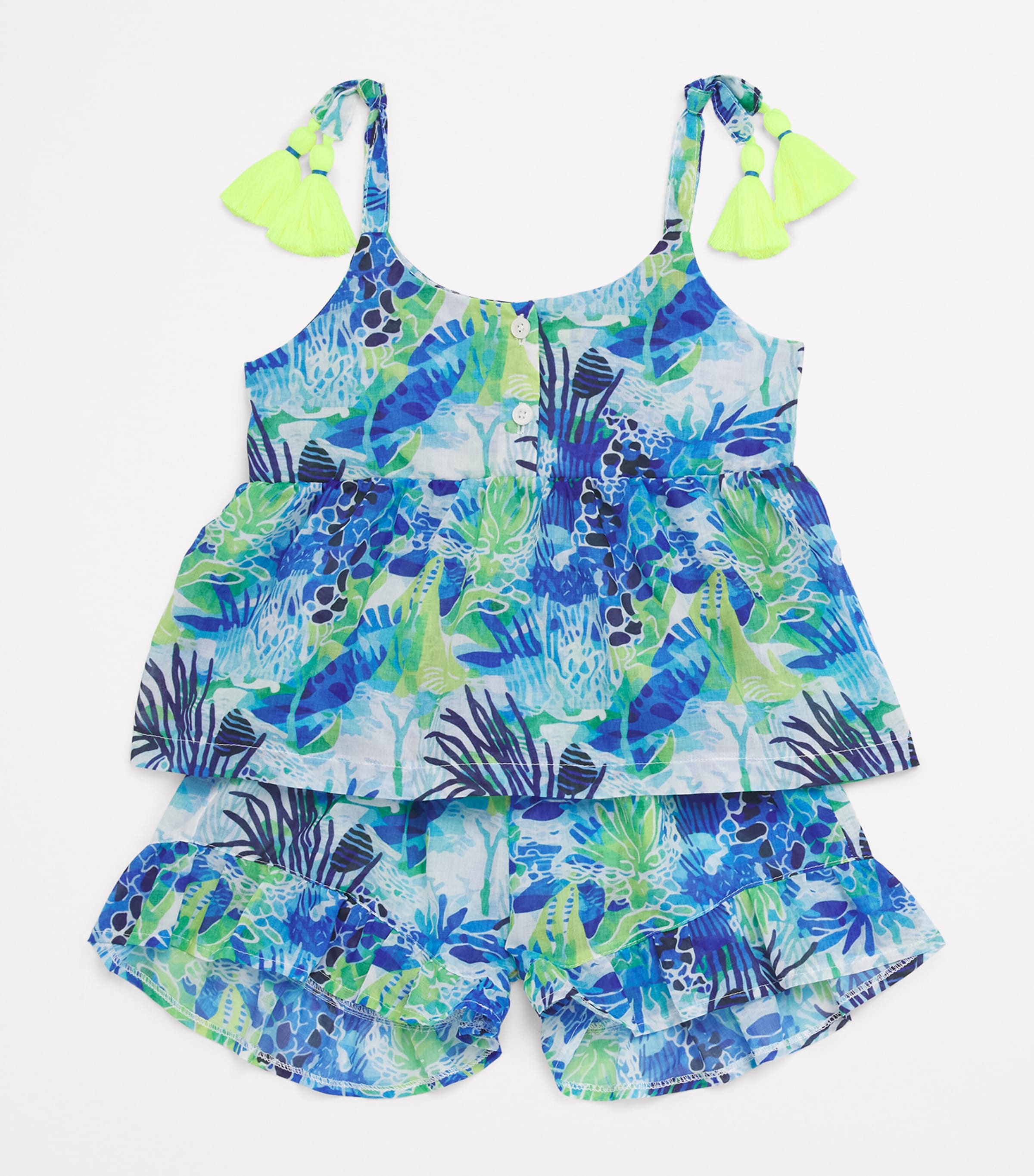 MARIE RAXEVSKY Aquatic Print Top And Shorts Set (2-12 Years) Aquatic Image 3