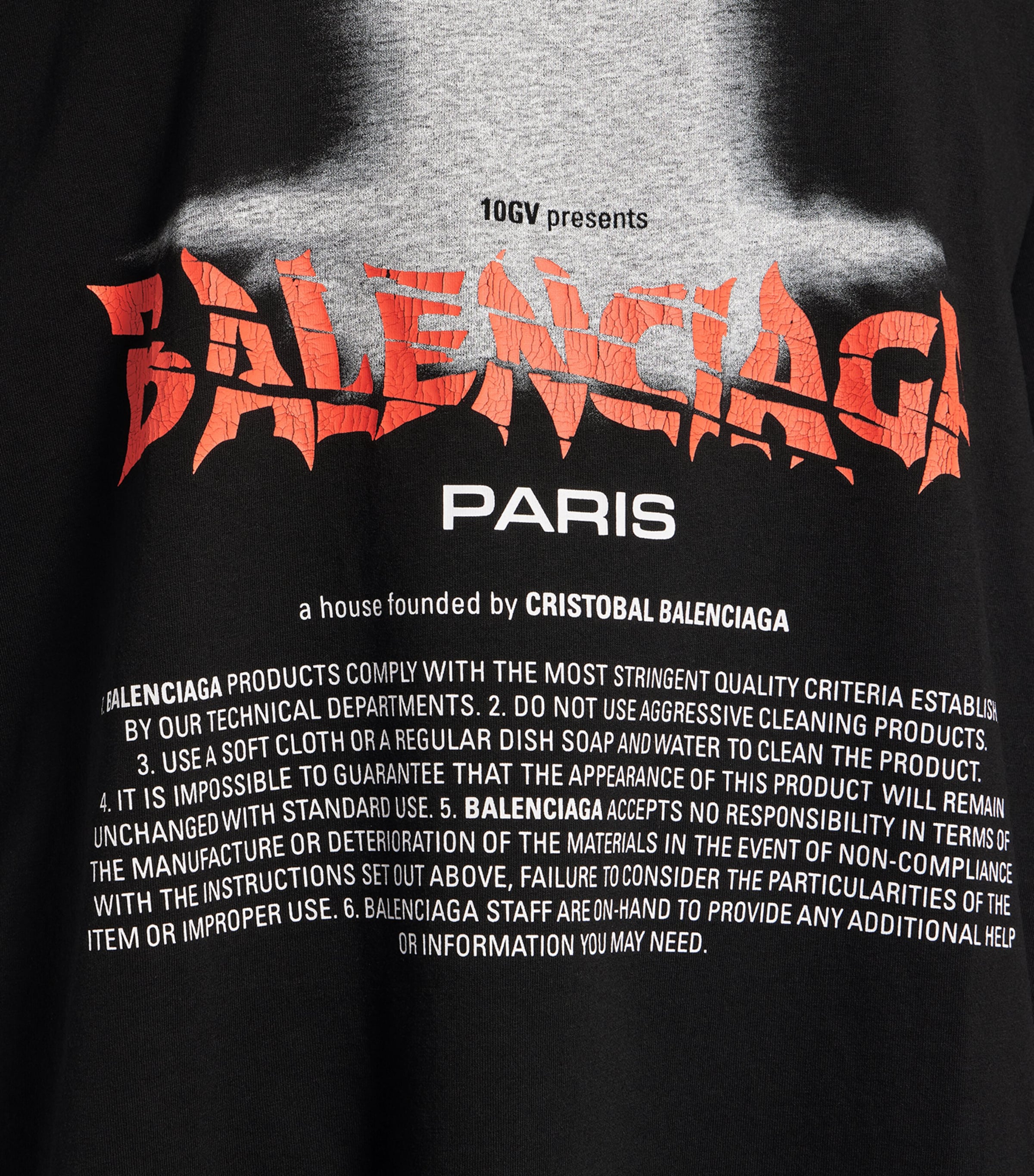 Balenciaga Black Cotton Printed T-Shirt | Harrods US