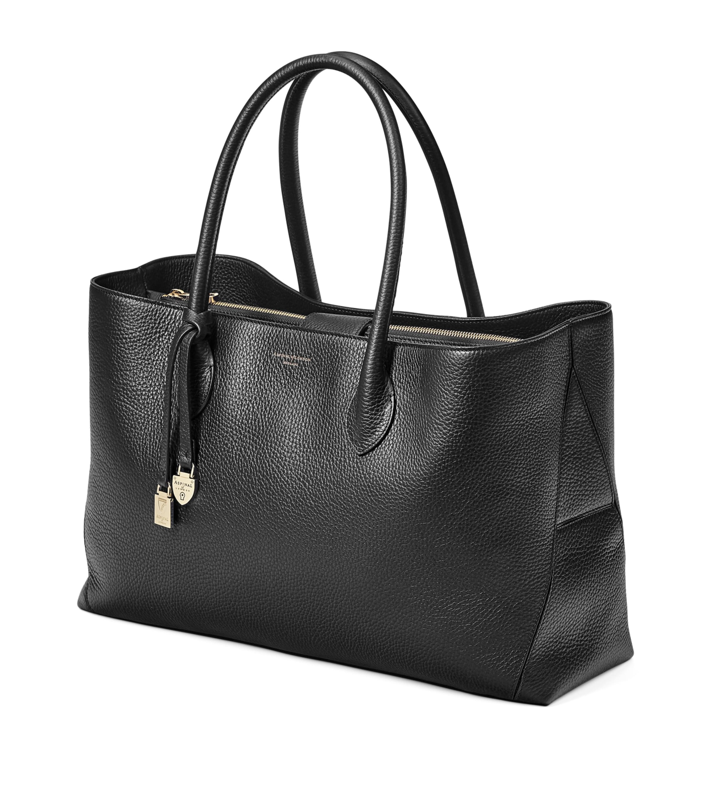 Leather London Tote Bag BLACK Image 6