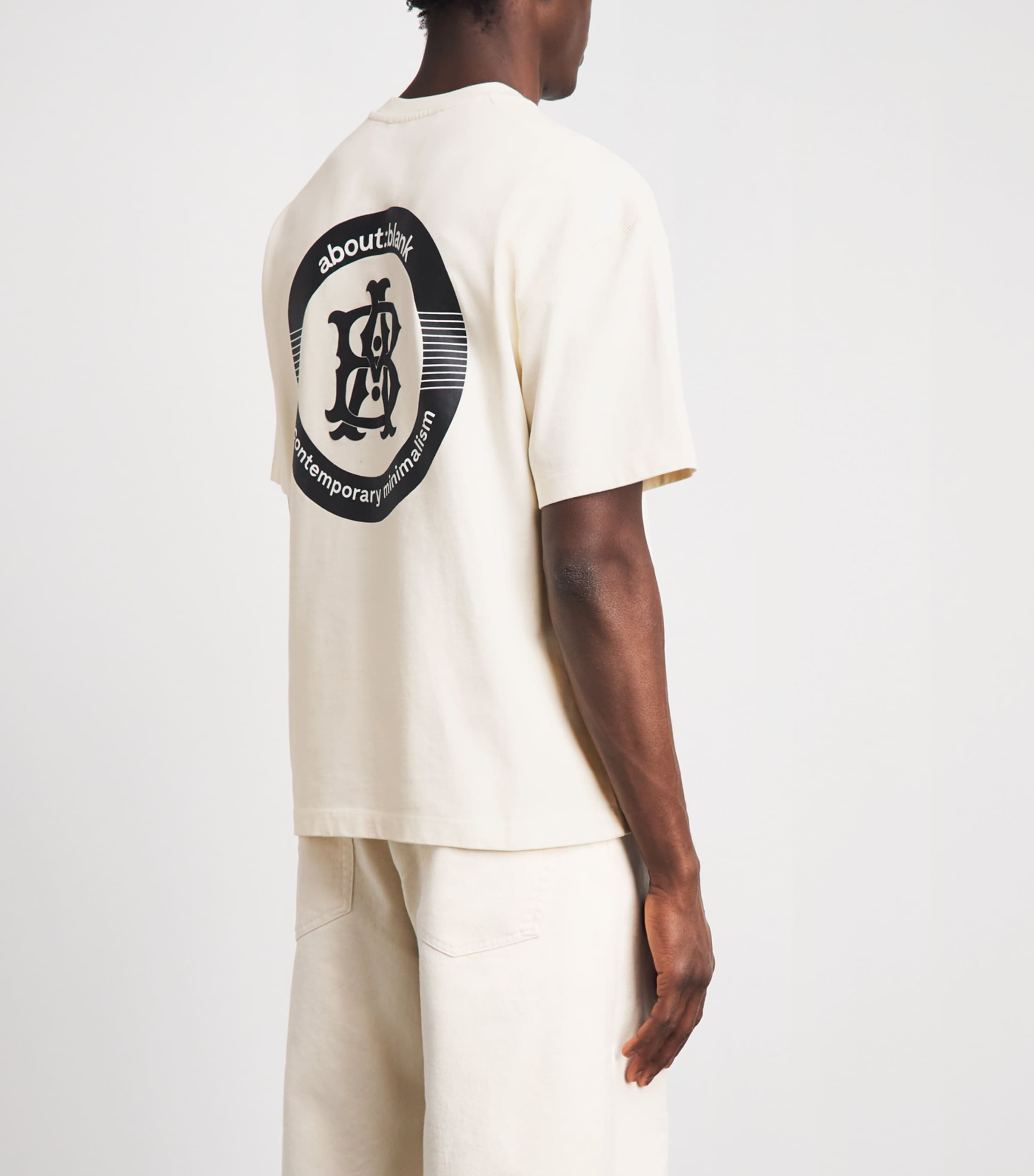 about:blank Mens Oversized Monogram T-Shirt Oat Image 5