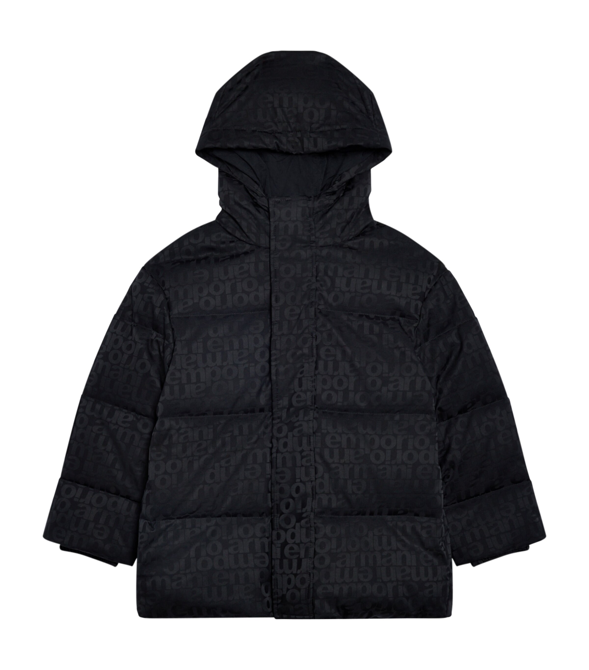 Emporio Armani Kids Down Jacquard Logo Puffer Jacket (4-16 Years) | Boys Clothing | Coats & Jackets | Designers | Emporio Armani