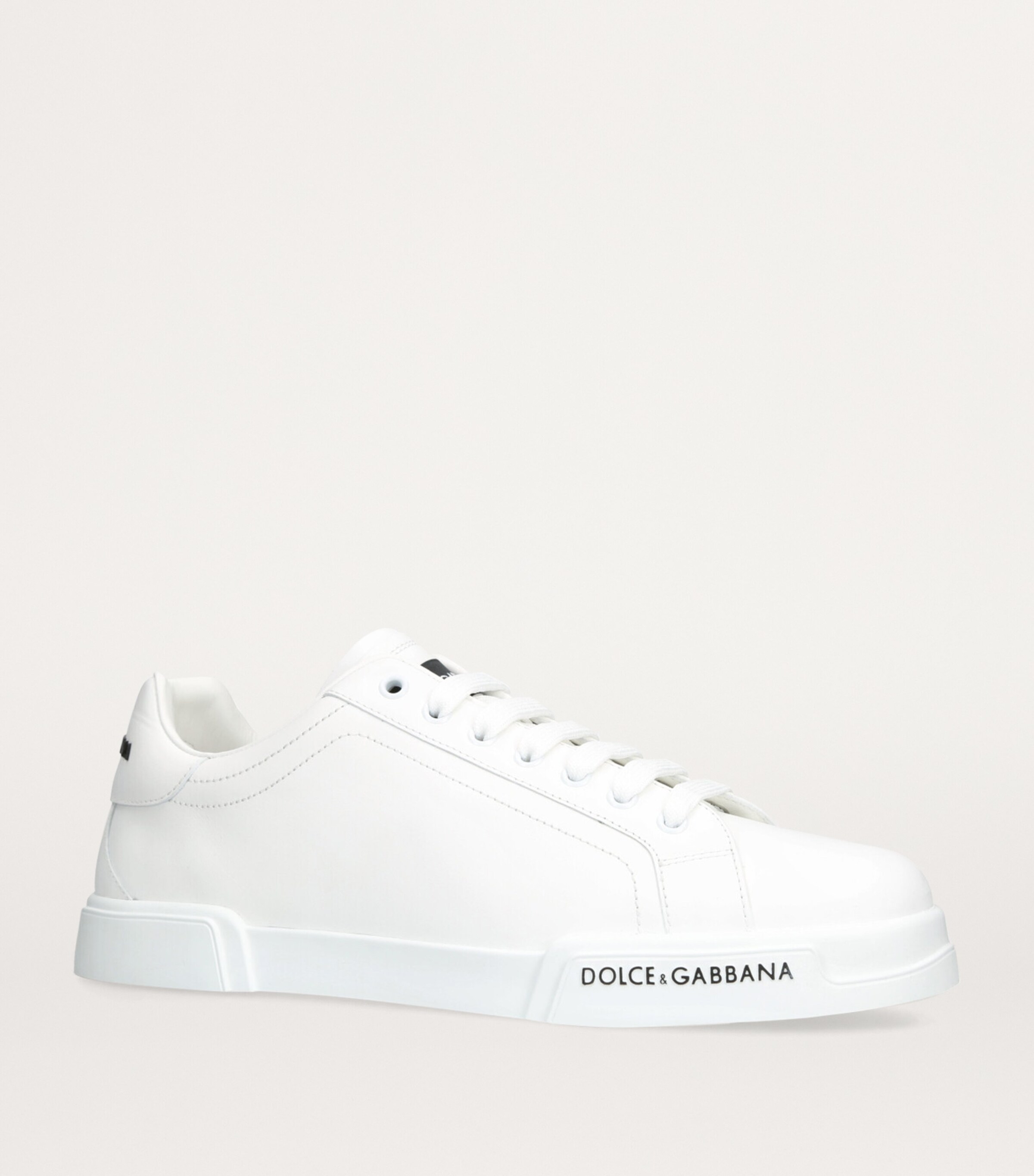 Dolce&Gabbana Leather Portofino Sneakers White Image 3