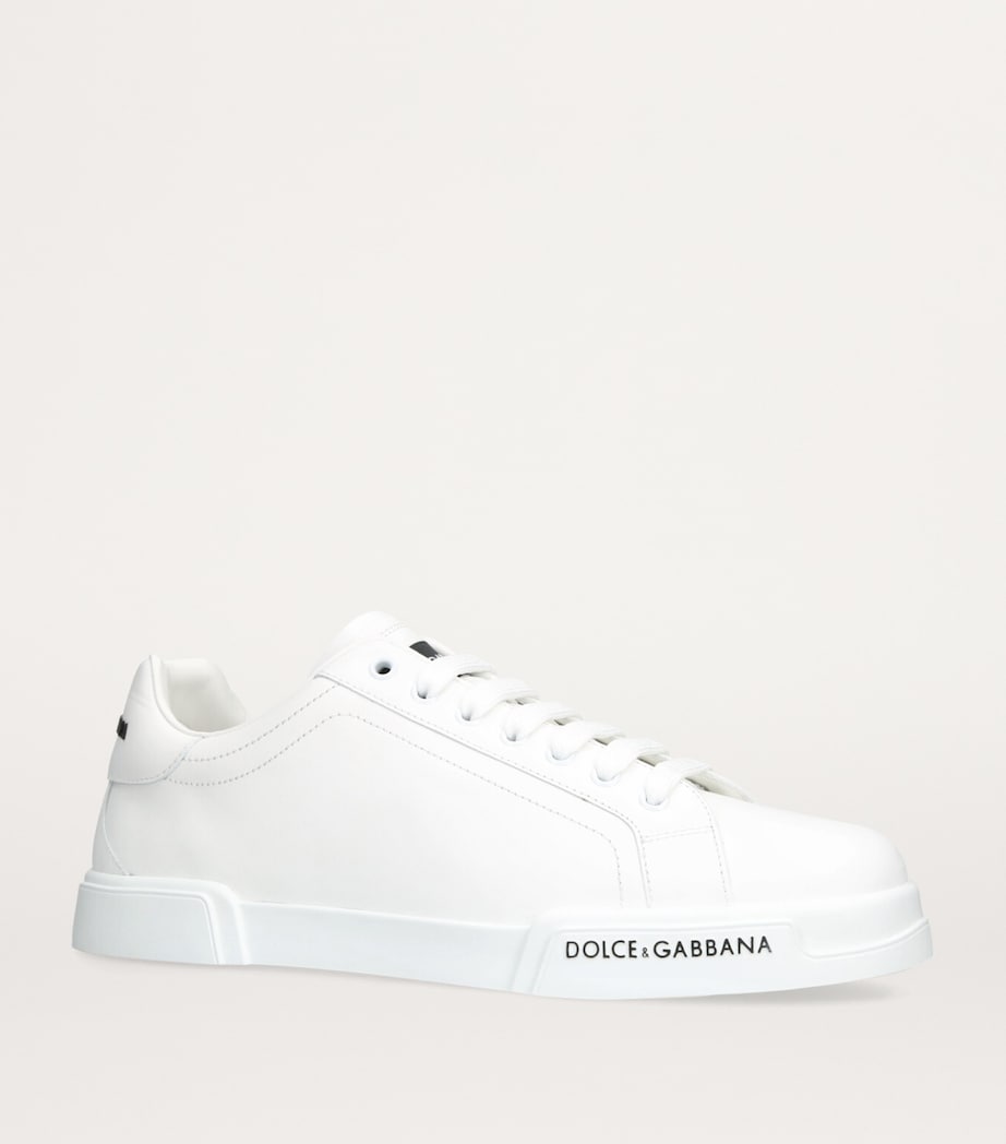 Dolce&Gabbana Leather Portofino Sneakers White Image 3