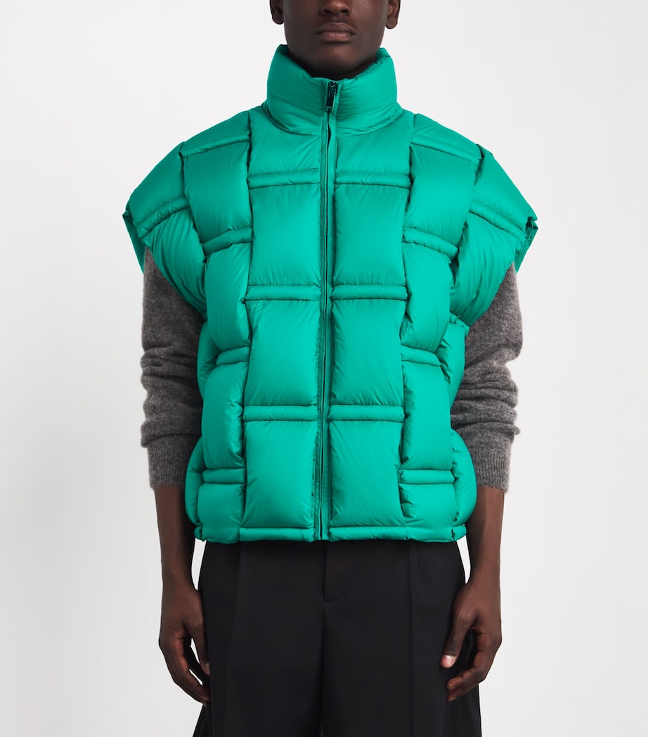 3D Down-Filled Puffer Gilet GREEN Image 3