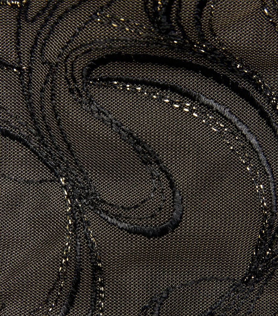 Bordelle Womens Embroidered Pearl Thong Black Image 4