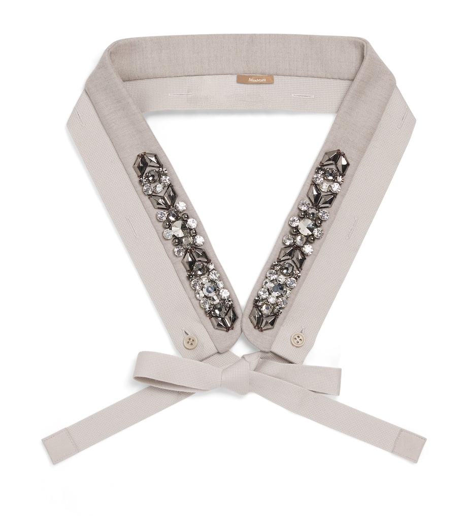 Wool Embellished Hood Cuff LIGHT GREY Image 1