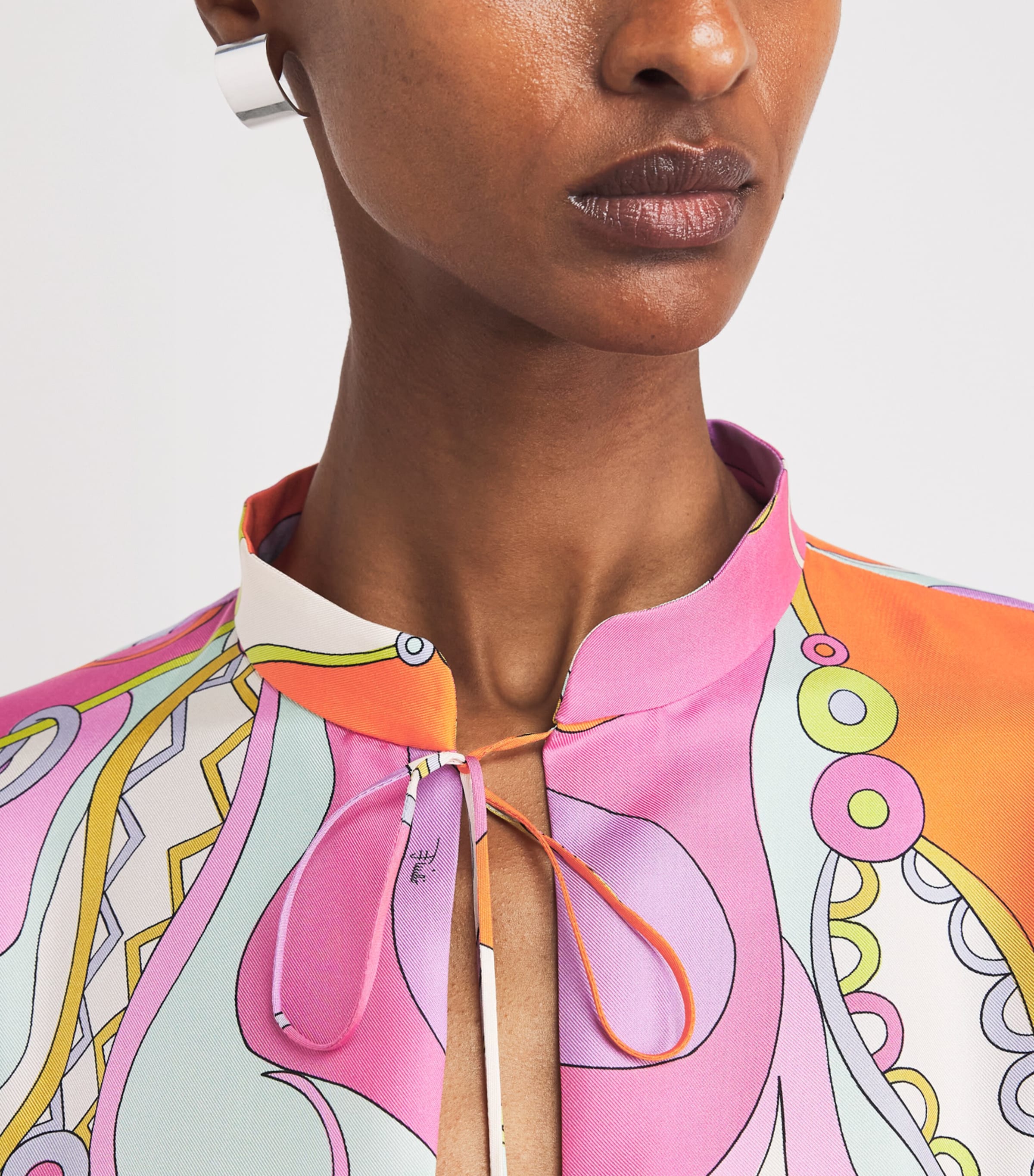 PUCCI Womens Silk Printed Kaftan Maxi Dress Image 3