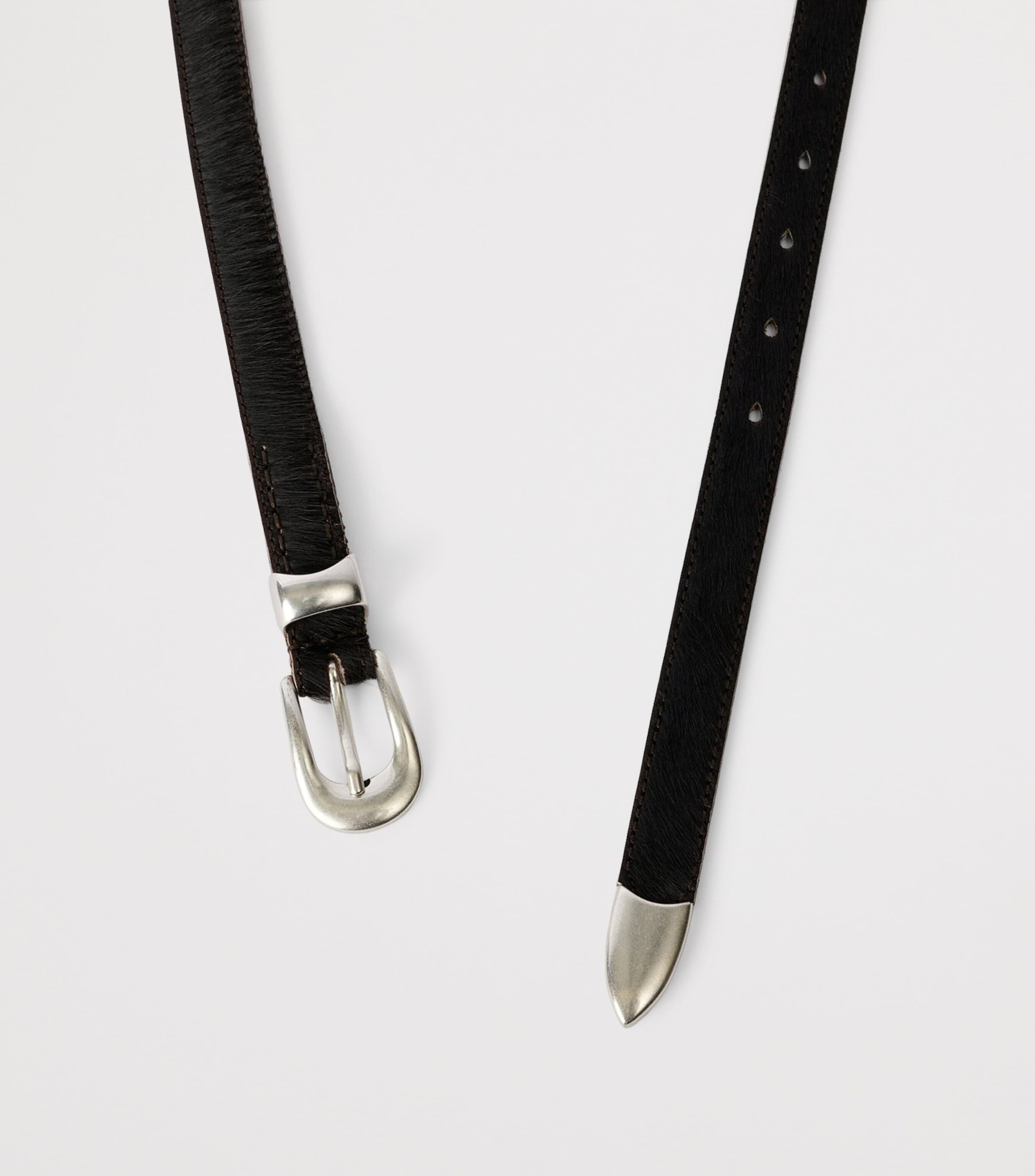 Hair-On Hide Leather Belt CHOCOLATE HAIR Image 2