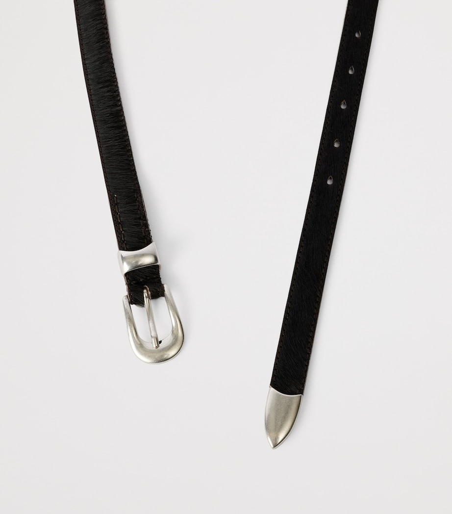 Hair-On Hide Leather Belt CHOCOLATE HAIR Image 2