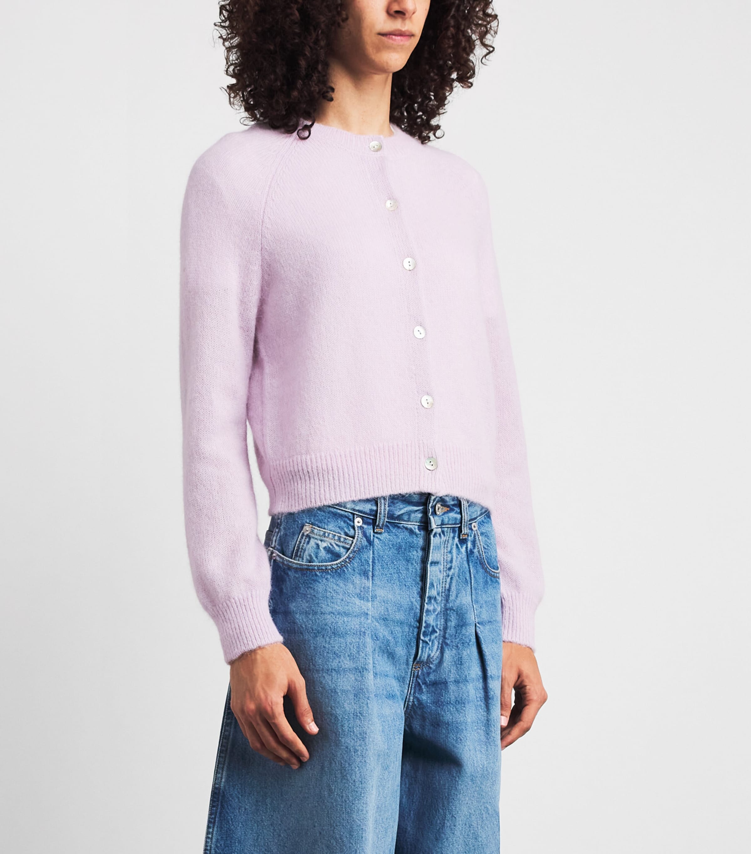 DÔEN Womens Knit Petra Cardigan Violet Thistle Image 4