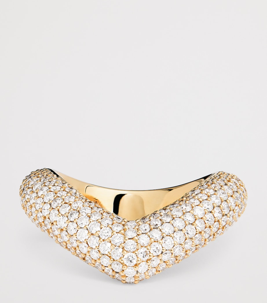 Yellow Gold and Diamond Drop Link Ring YELLOW GOLD Image 1