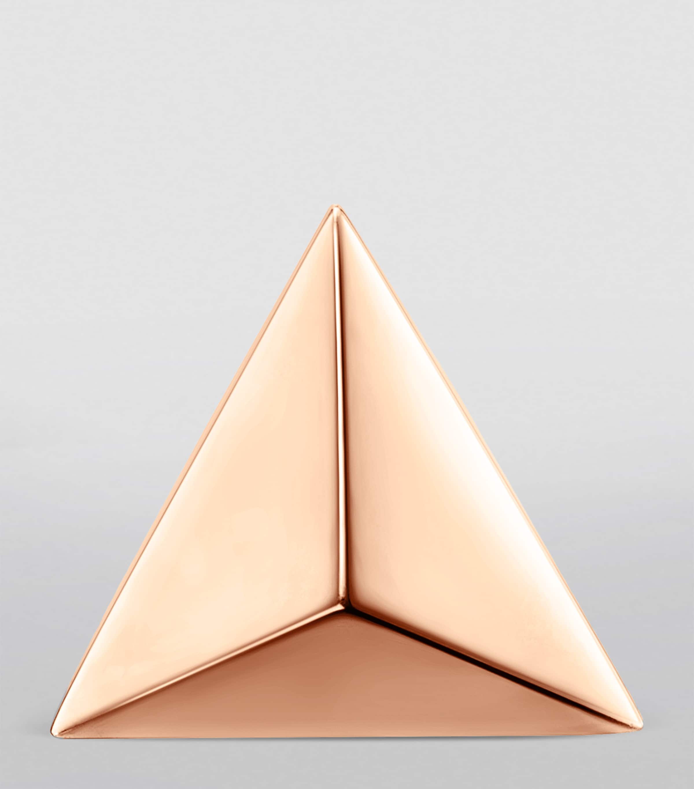 Rose Gold Faceted Triangle Threaded Stud Earring (7mm) ROSE GOLD Image 4