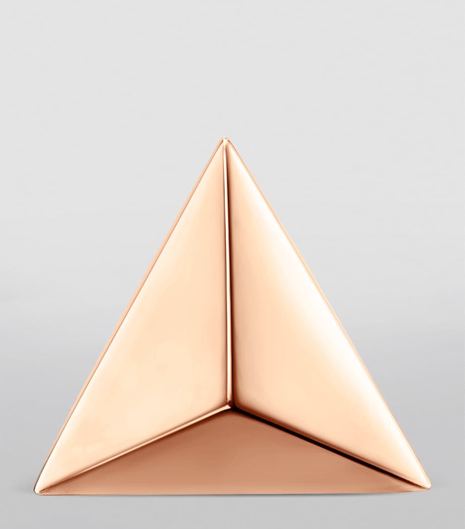 Rose Gold Faceted Triangle Threaded Stud Earring (7mm) ROSE GOLD Image 4