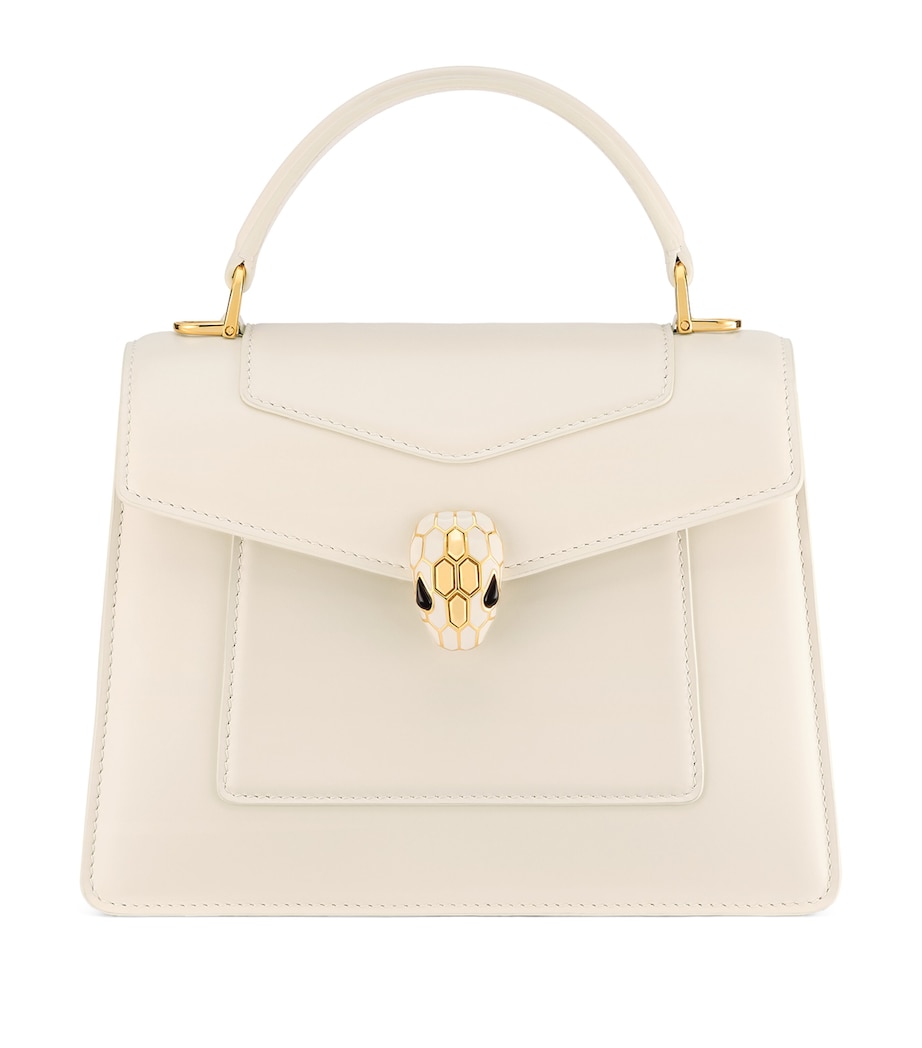 Small Leather Serpenti Forever Top-Handle Bag WHITE Image 1