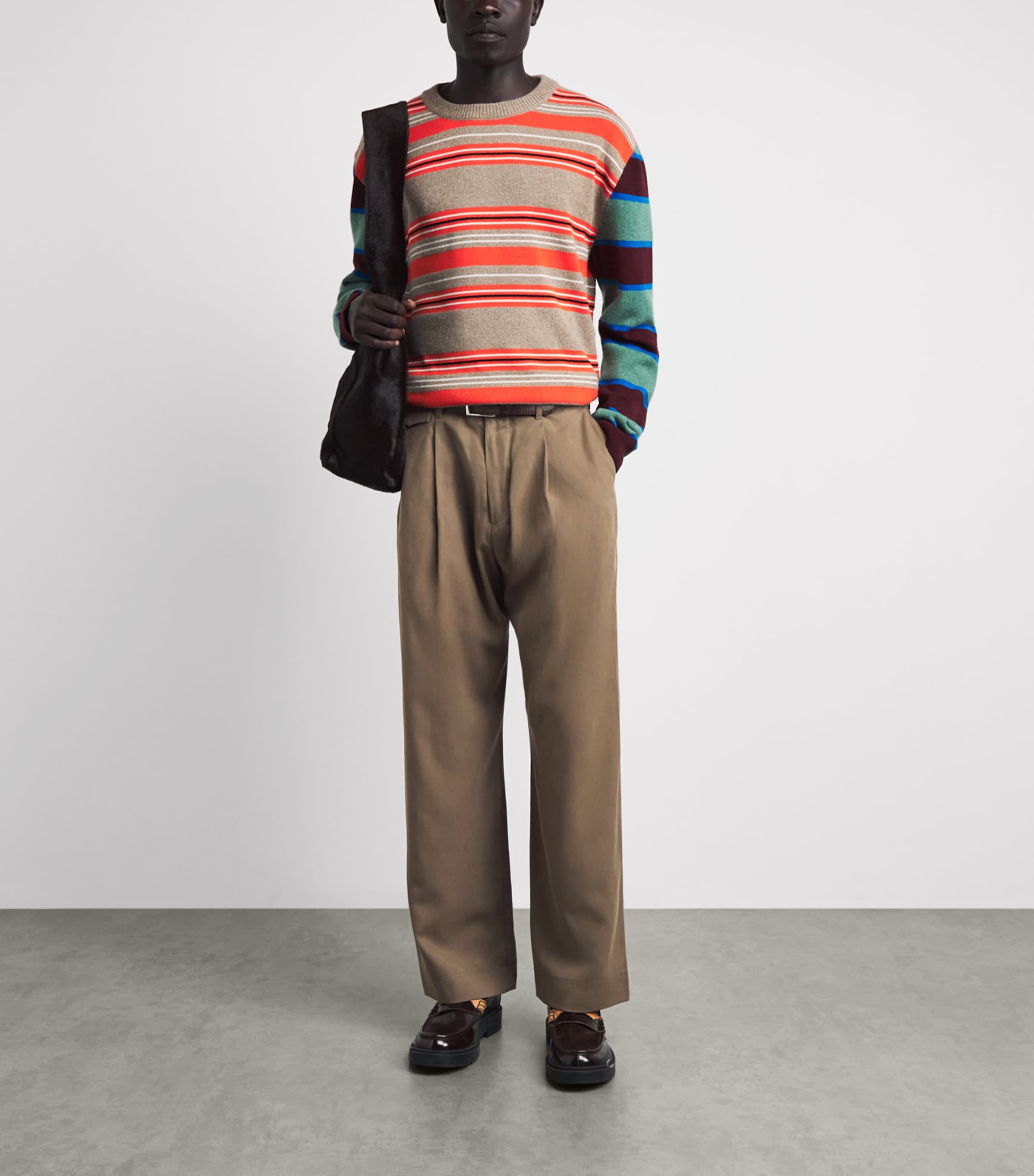 Paul Smith Mens Relaxed Pleated Trousers Green Image 2