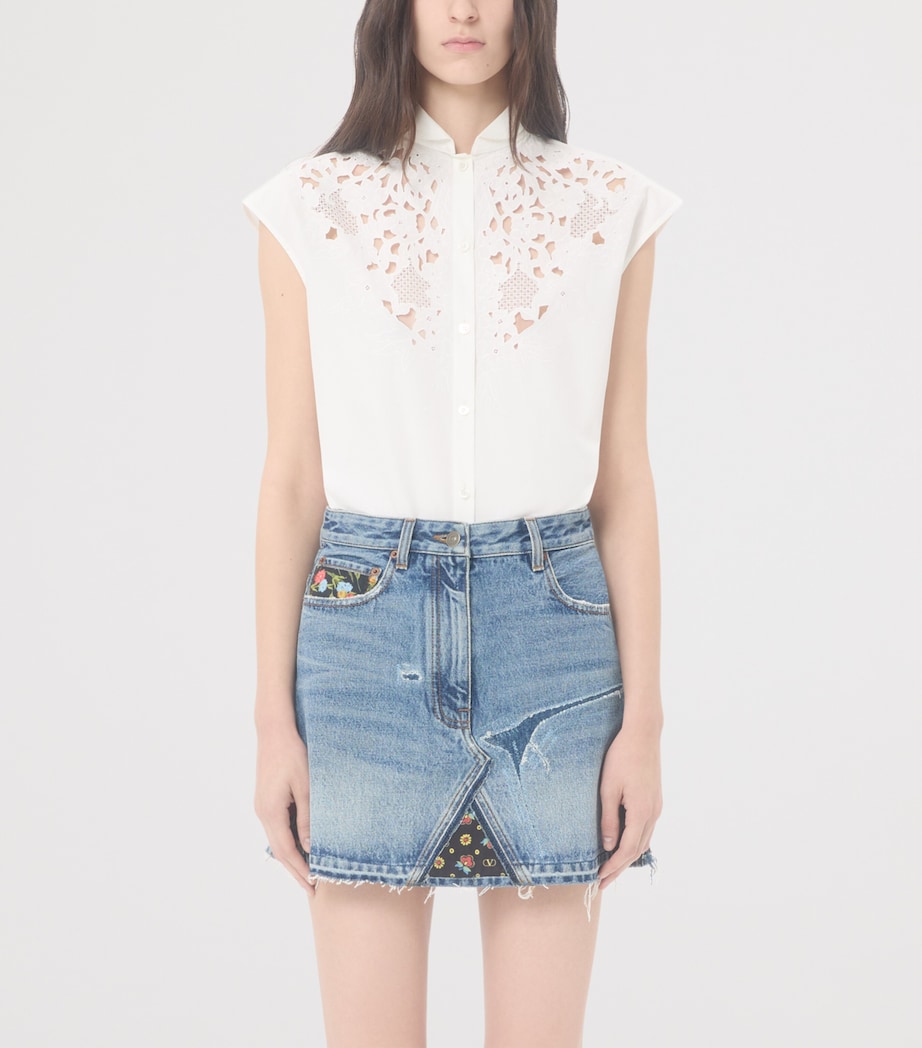 Valentino Womens Cotton Lace Shirt Image 2