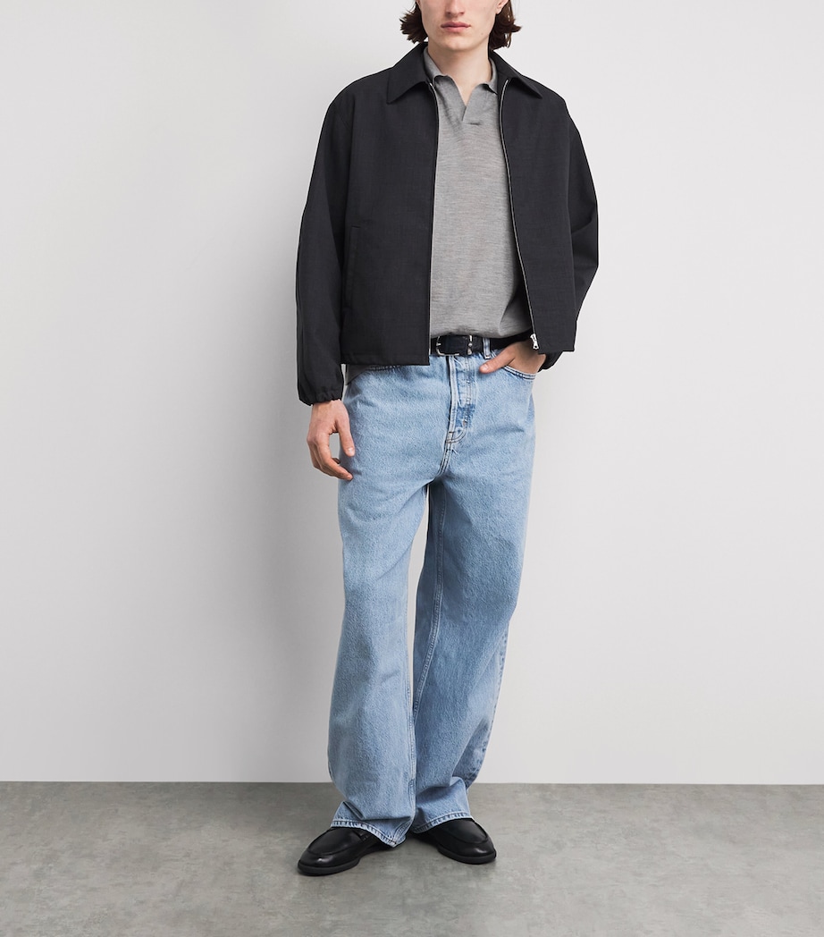 FRAME Mens Wool-Cashmere Superfine Polo Shirt Ltgm Image 2