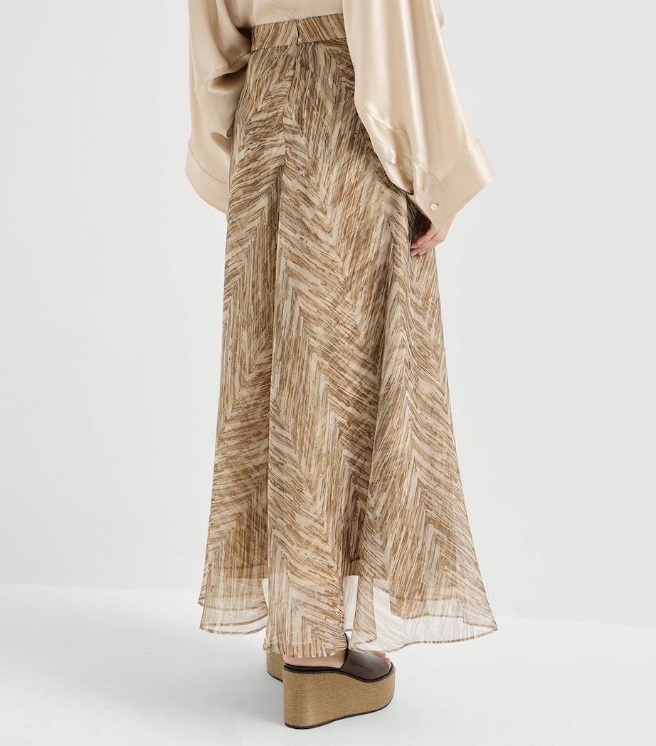 Silk Printed Maxi Skirt C001 Image 5