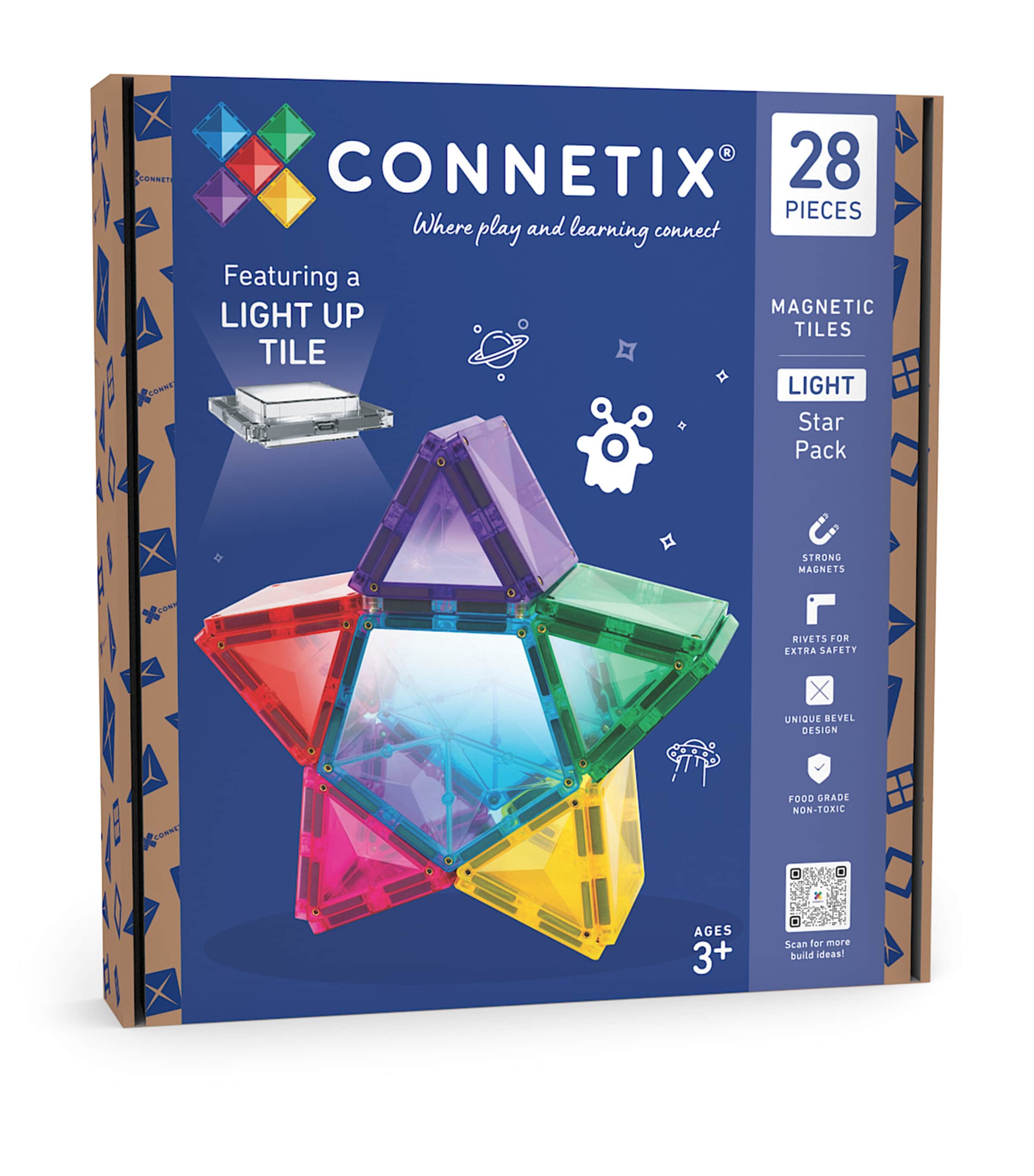 Connetix Tiles Light-Up Star Pack (8 Pieces) | Kids New In | Toys | Building & Construction Toys