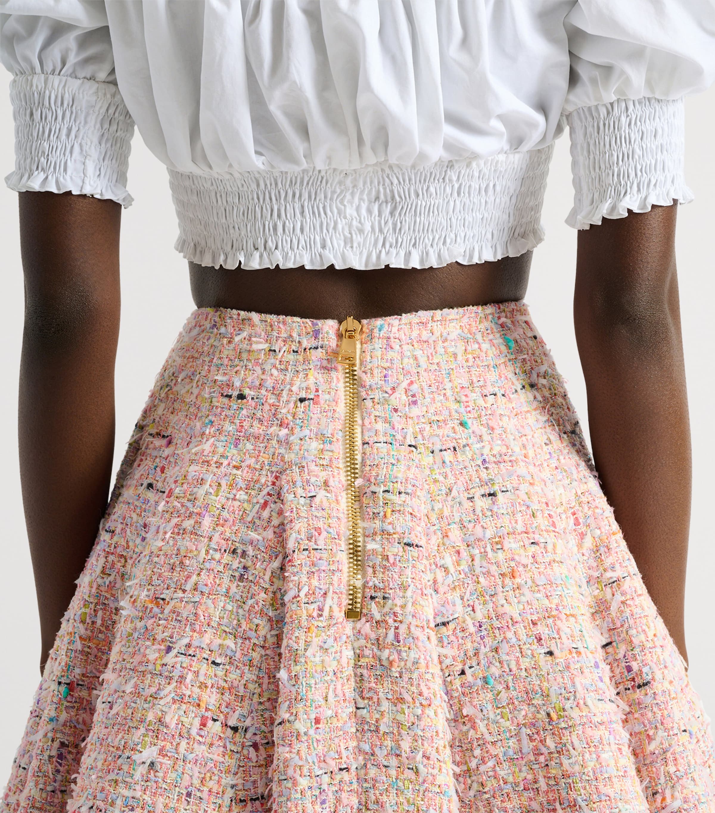 Balmain Womens Tweed Flared Mini Skirt Aaa Multicolore Image 4